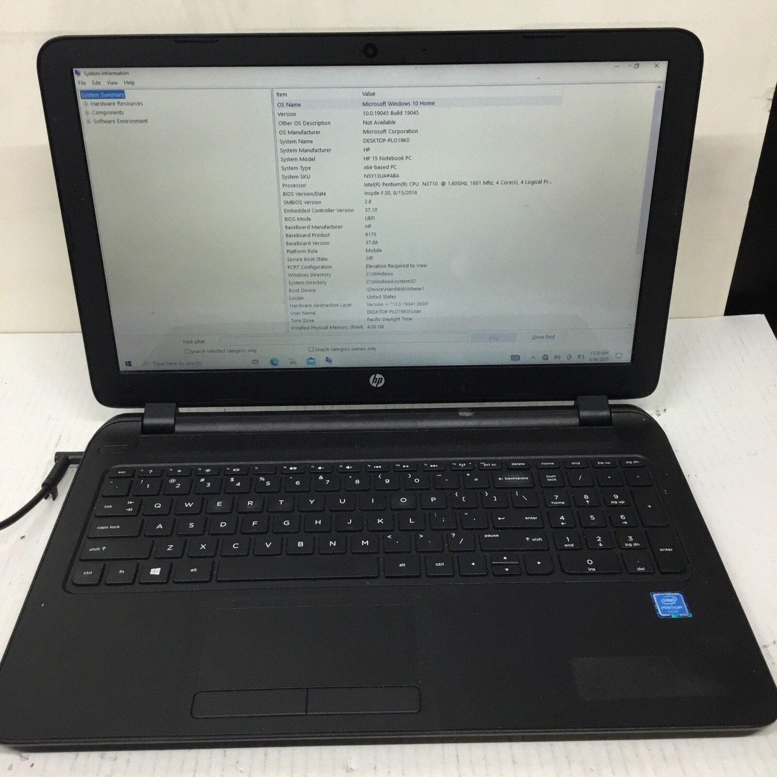HP 15-F222WM Windows 10 Home 15.6 Inch Intel Pentium N3710 4GB DDR3 Touchscreen
