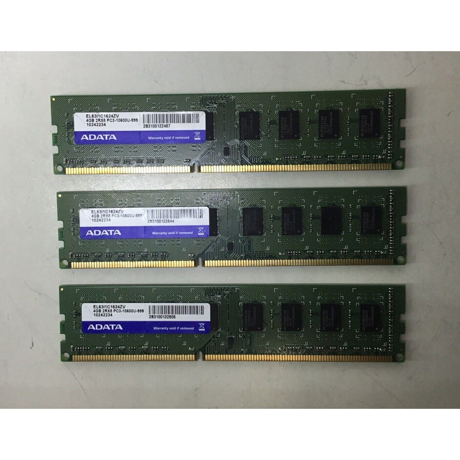 ADATA 12GB (3x4GB) EL63I1C1624ZV 2RX8 PC3-10600U-999 CM6850-06