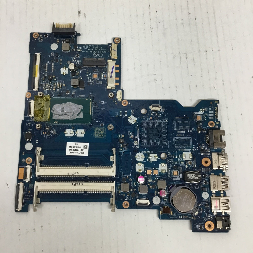 For parts 825034-501 LA-C701P HP MOTHERBOARD INTEL I3-5020U 15-AC AS IS