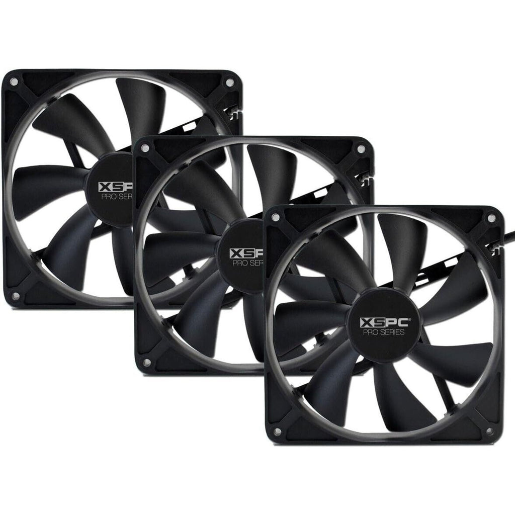 XSPC Pro Series 140mm Fan - PWM 500-2000RPM Black (3 Pack)