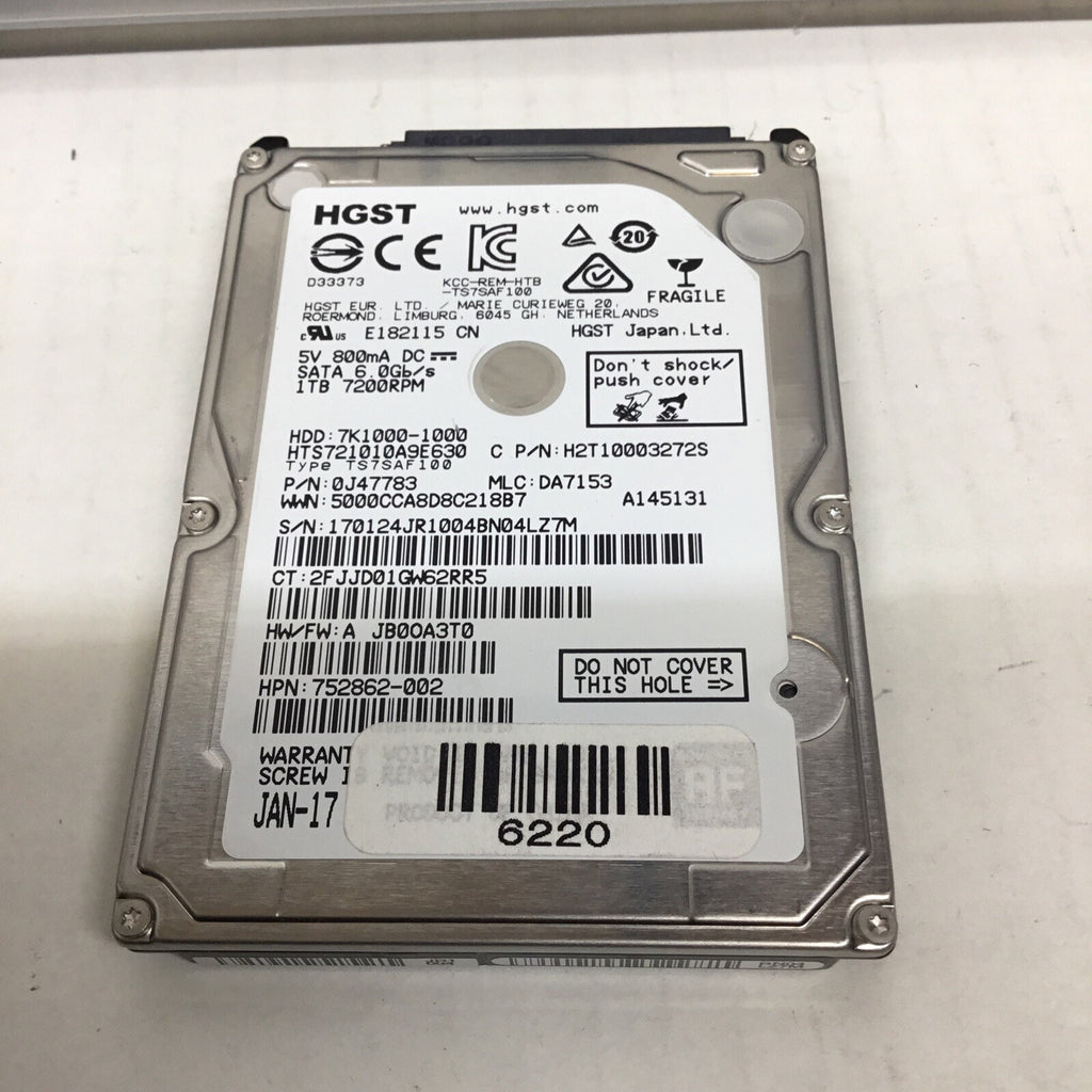 HGST 1TB HDD SATA 6.0Gb/s 7200RPM 0J47783 HTS721010A9E630