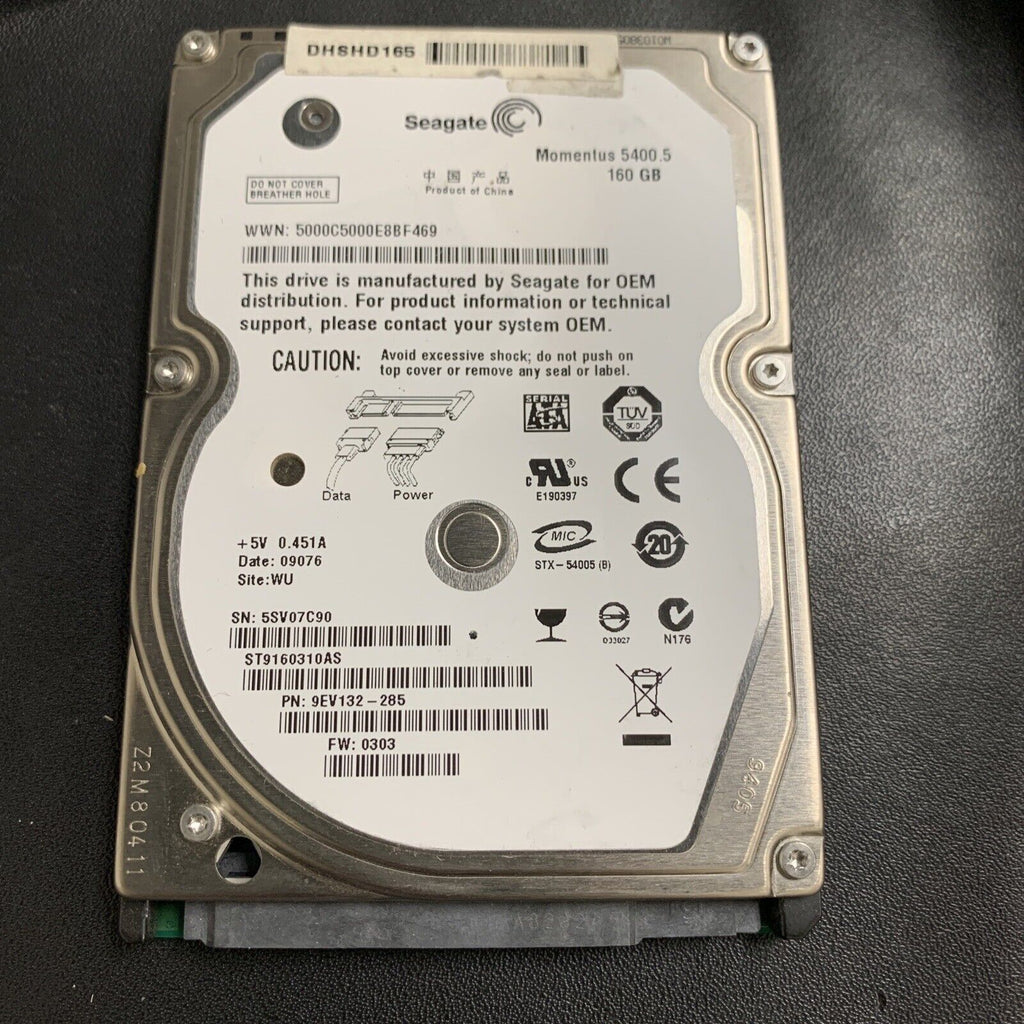 Seagate Momentus 5400.5 160GB Internal 5400RPM 2.5" (ST9160310AS) HDD FW: 0303