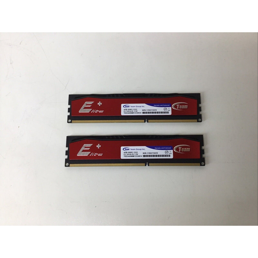 Lot of 2 - Team Elite TED34096M1333HC9 4GB DDR3-1333 SDRAM Memory