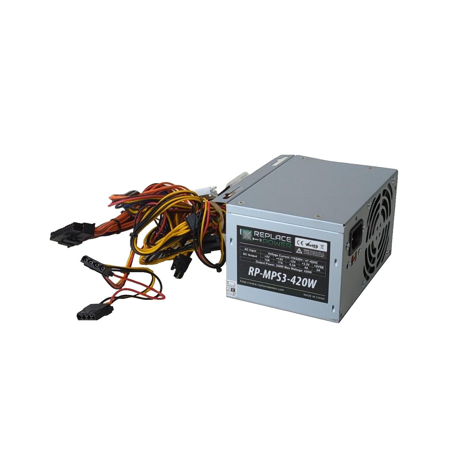 FOR PARTS - Replace Power RP-MPS3-420W Micro PS3 ATX Power Supply