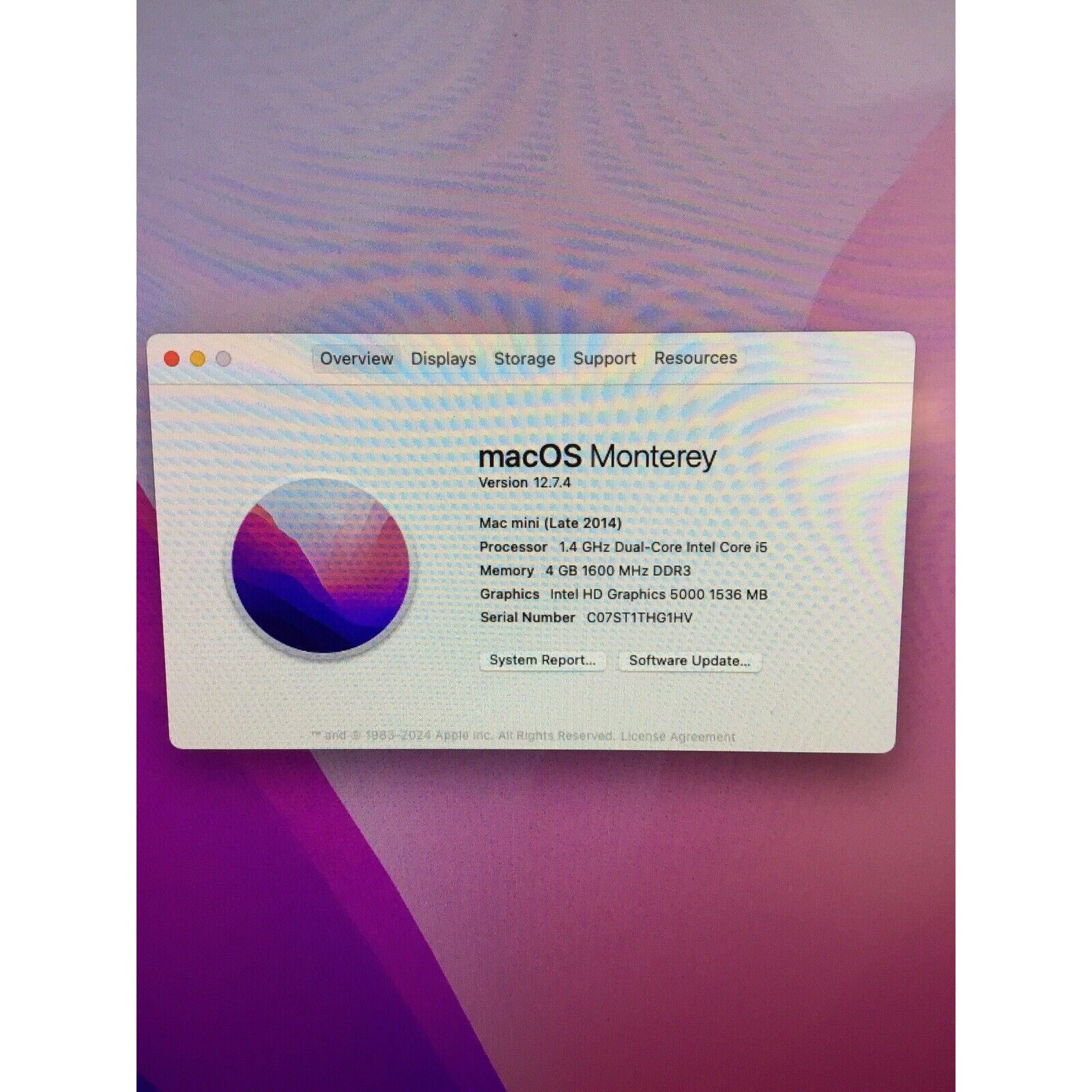 Apple Mac Mini Late 2014 Core i5 4GB RAM 500GB SSD