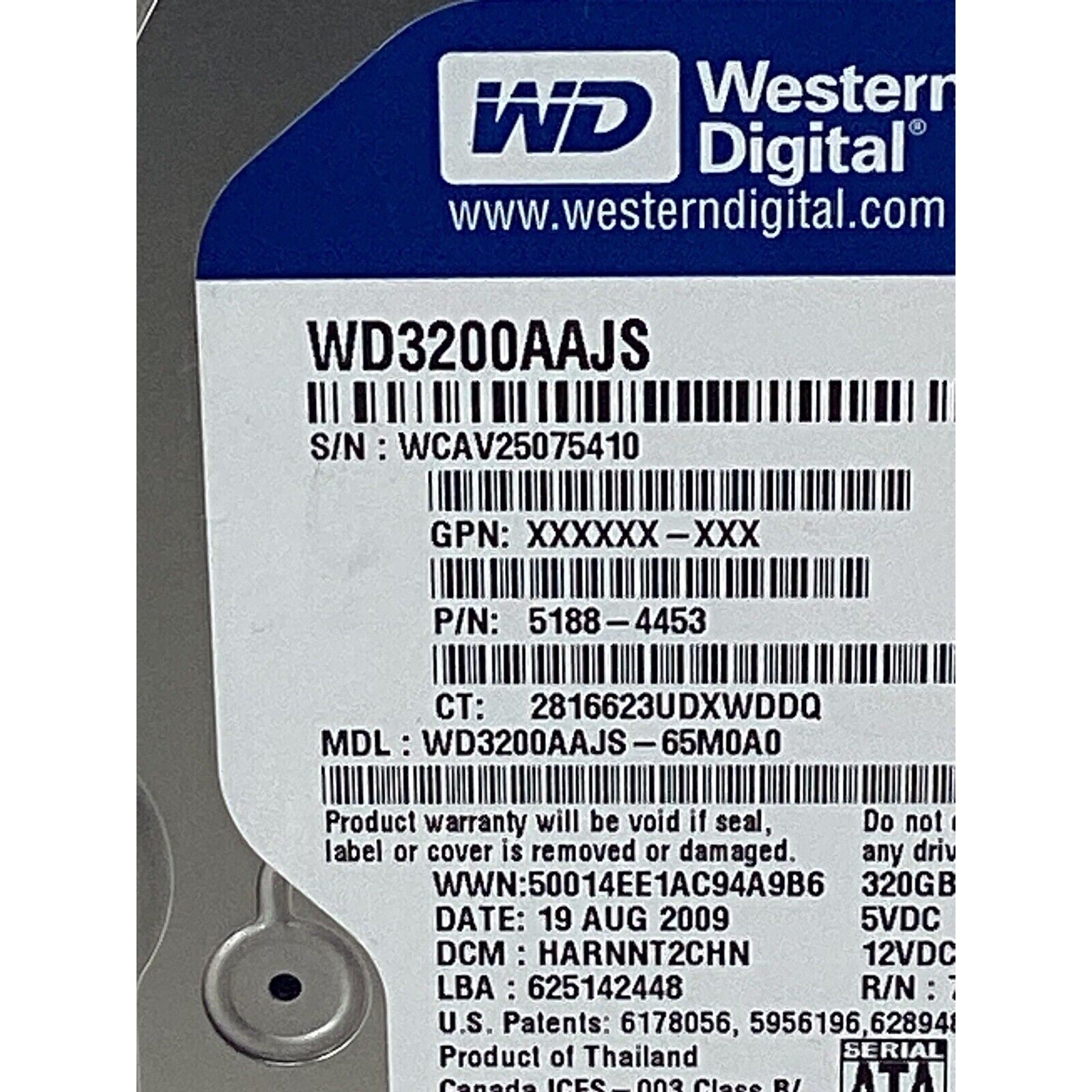 Western Digital Caviar Blue WD3200AAKS 320 GB SATA II 3.5" Hard Drive