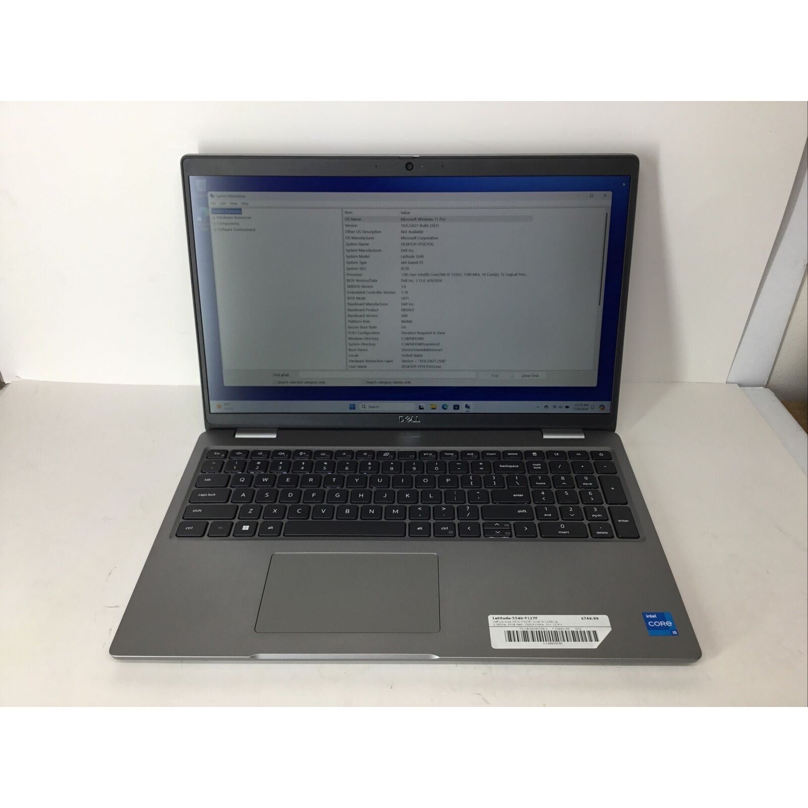 Dell Latitude 5540 - i5-1335U, 16GB RAM, 256GB SSD (P127F001)