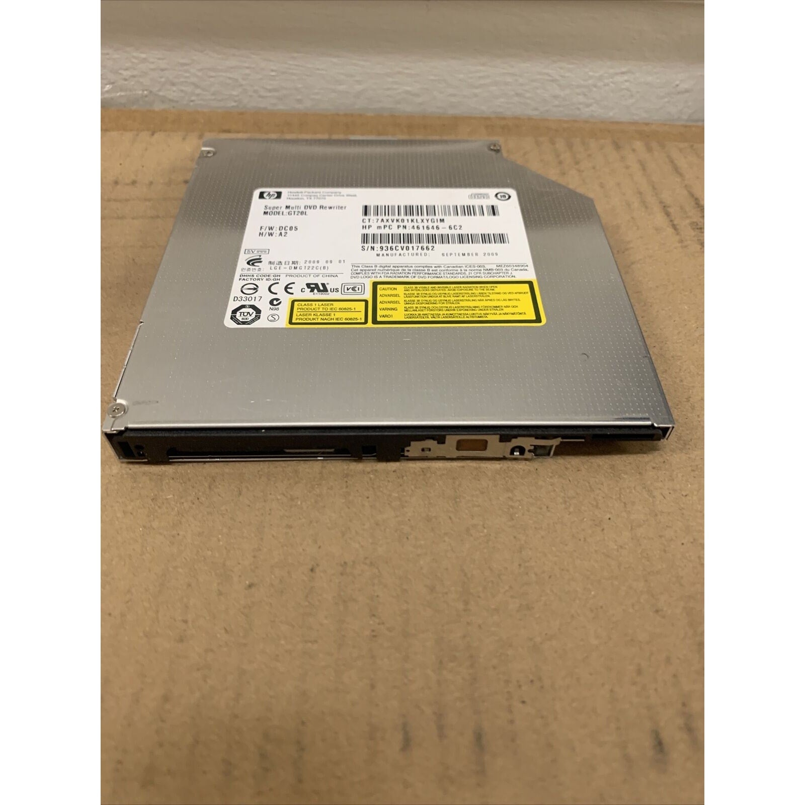HP Pavilion DV4 DVD-RW GT20L DVD Rewriter No Bezel 486262-001 461646-6C2