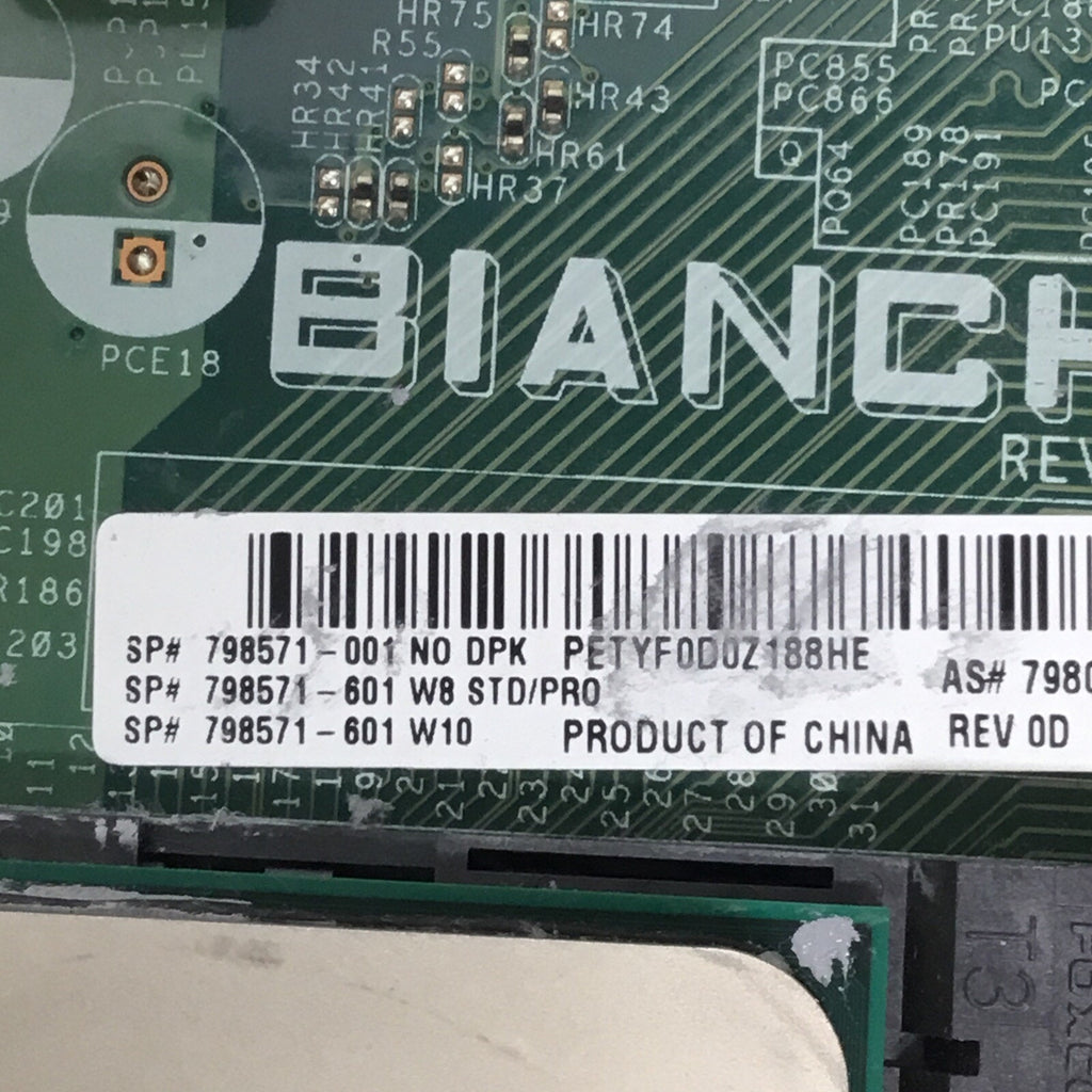 HP BIANCHI 798571-001 798073-001 Elitedesk Motherboard W/AMD A8 8600 CPU & 16GB