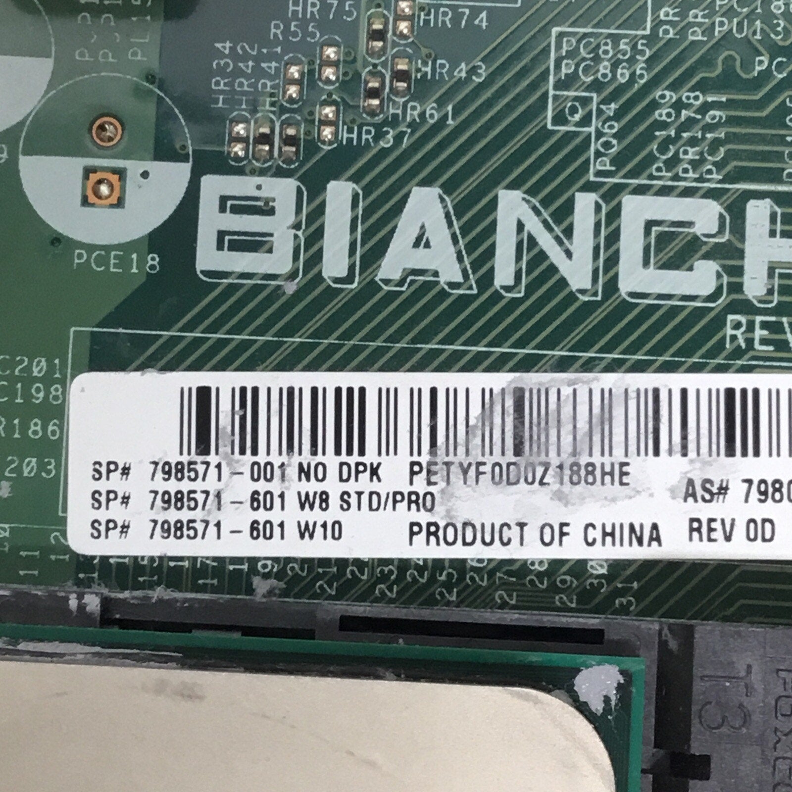 HP BIANCHI 798571-001 798073-001 Elitedesk Motherboard W/AMD A8 8600 CPU & 16GB