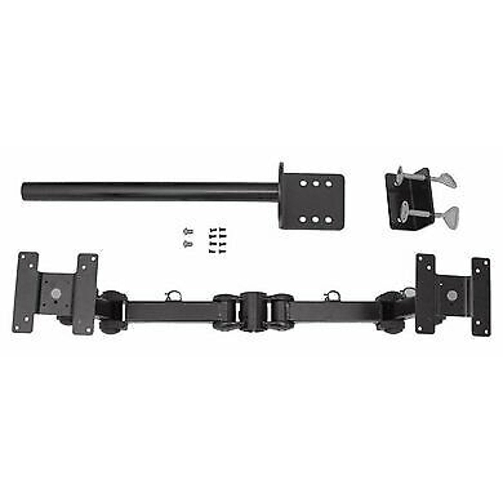 Monmount LCD-194B Dual-Screen Monitor Mount with C-Clamp Desk Mount (Black)