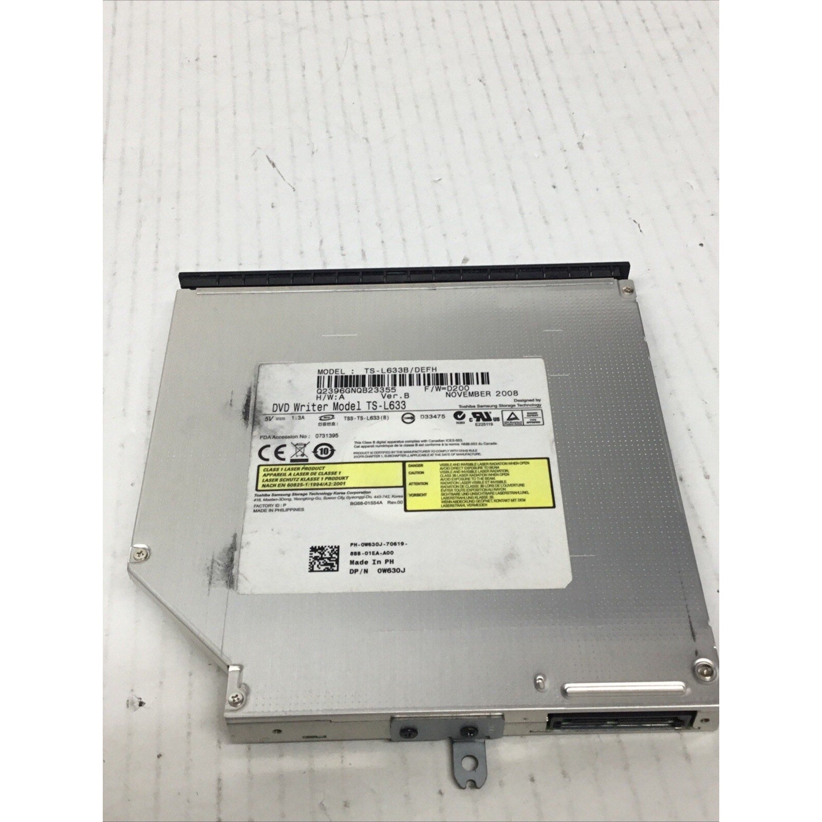 Dell P/N 0W630J DVD-RW Slim Optical Disc Drive TS-L633B