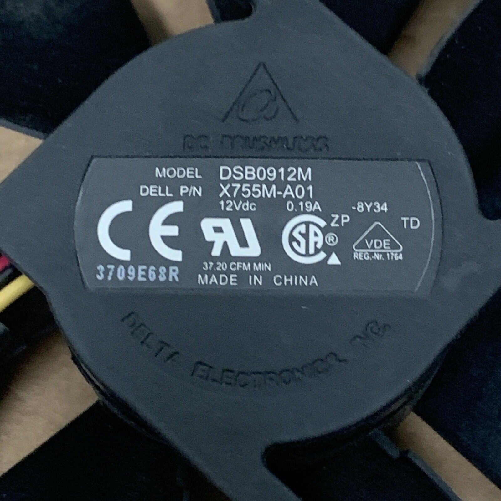 Dell X755M-A01 DSB0912M Computer Case Fan P/N: 0X755M