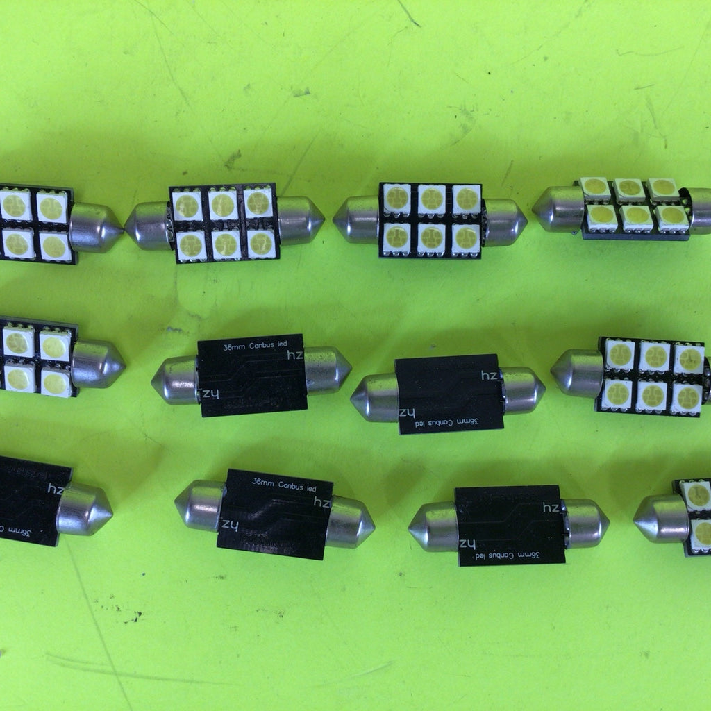 12 Pack of CANBUS Festoon 36mm 6 LED 5050SMD White Bulb Lamp