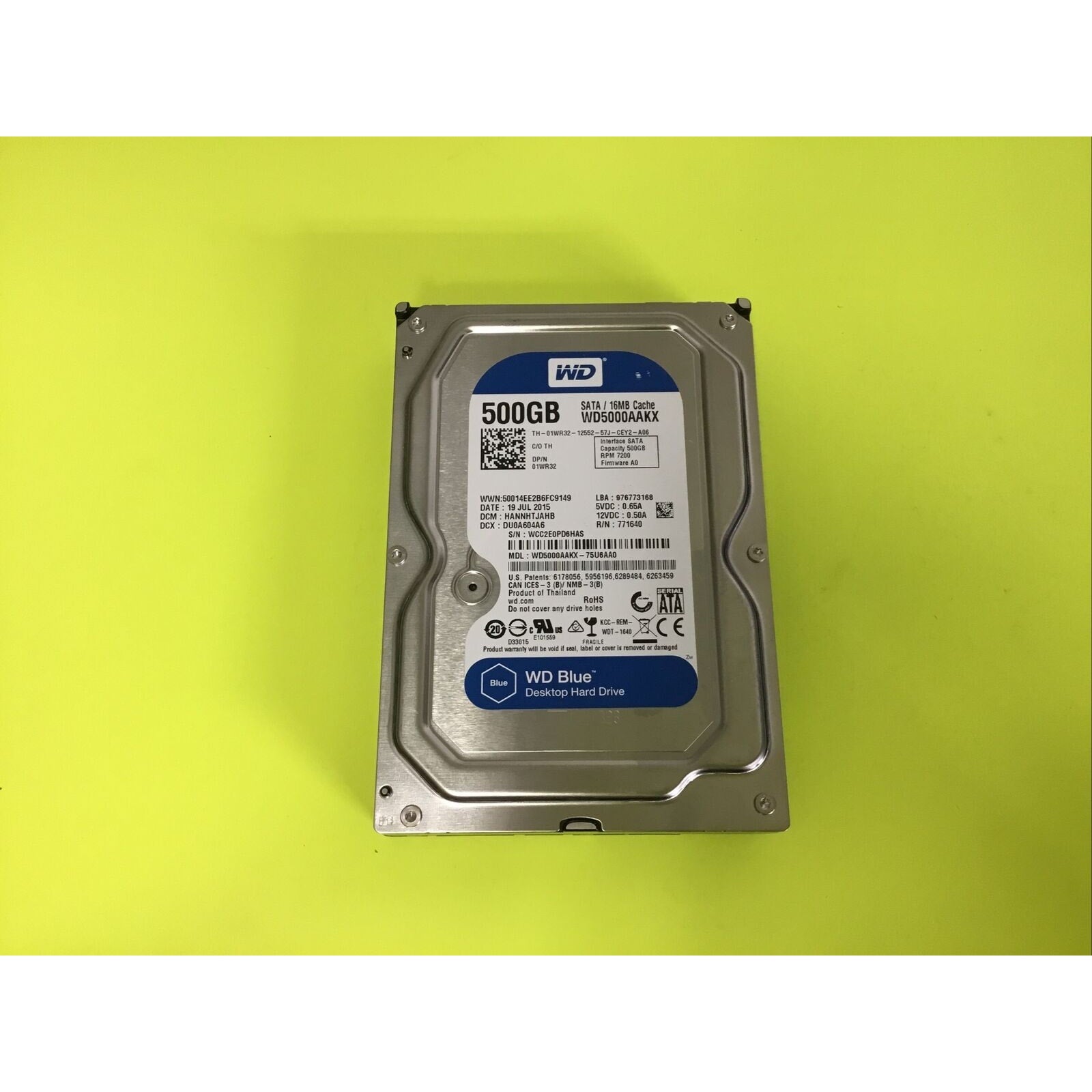 Western Digital WD5000AAKX 500GB 7200RPM 3.5" SATA HDD Dell 01WR32