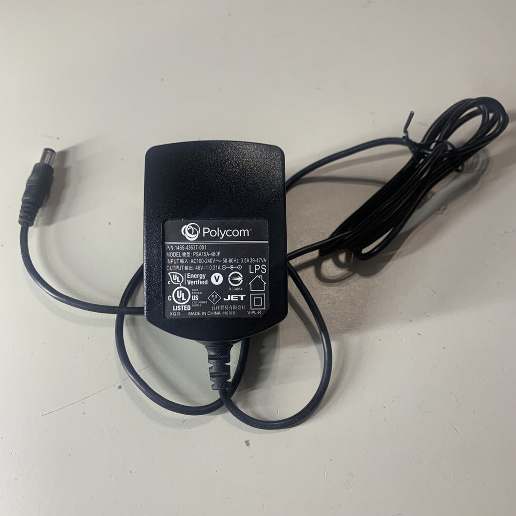 Polycom Power Supply 48V AC (1465-43637-001) PSA15A-480P for VVX phones *New*