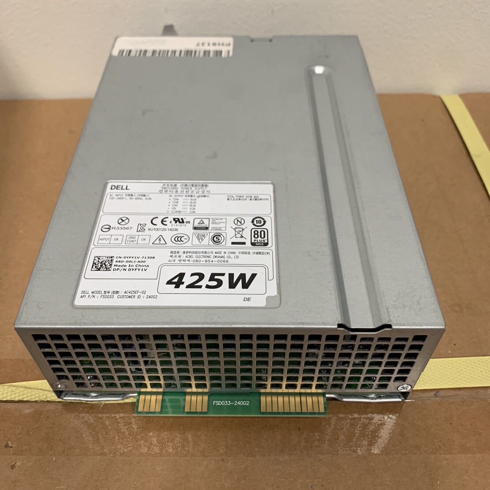 Dell AC425EF-02 Switching Power Supply 425W for Precision T5810 T7810 0YFY1V