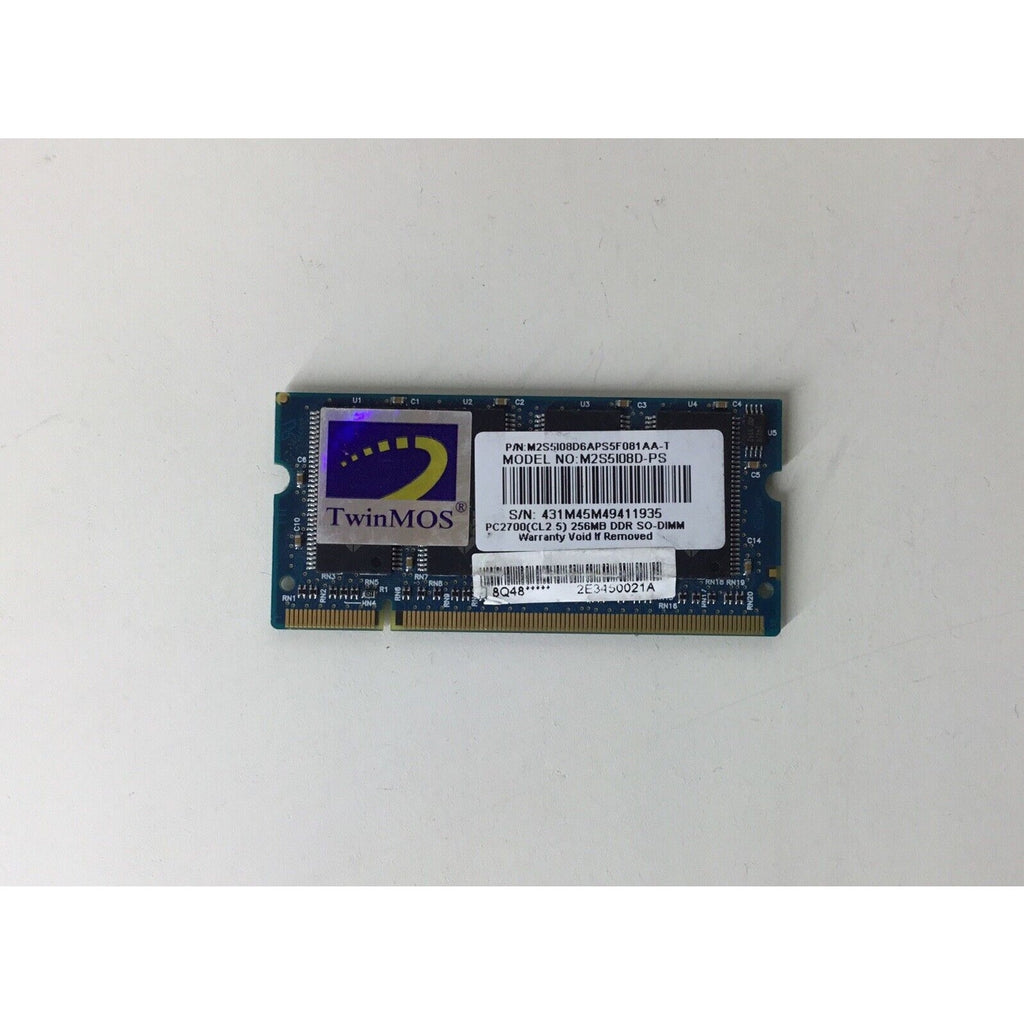 TwinMOS M2S5I08D6APS5F081AA-T PC2700(CL2.5) 256MB DDR SO-DIMM Memory Module