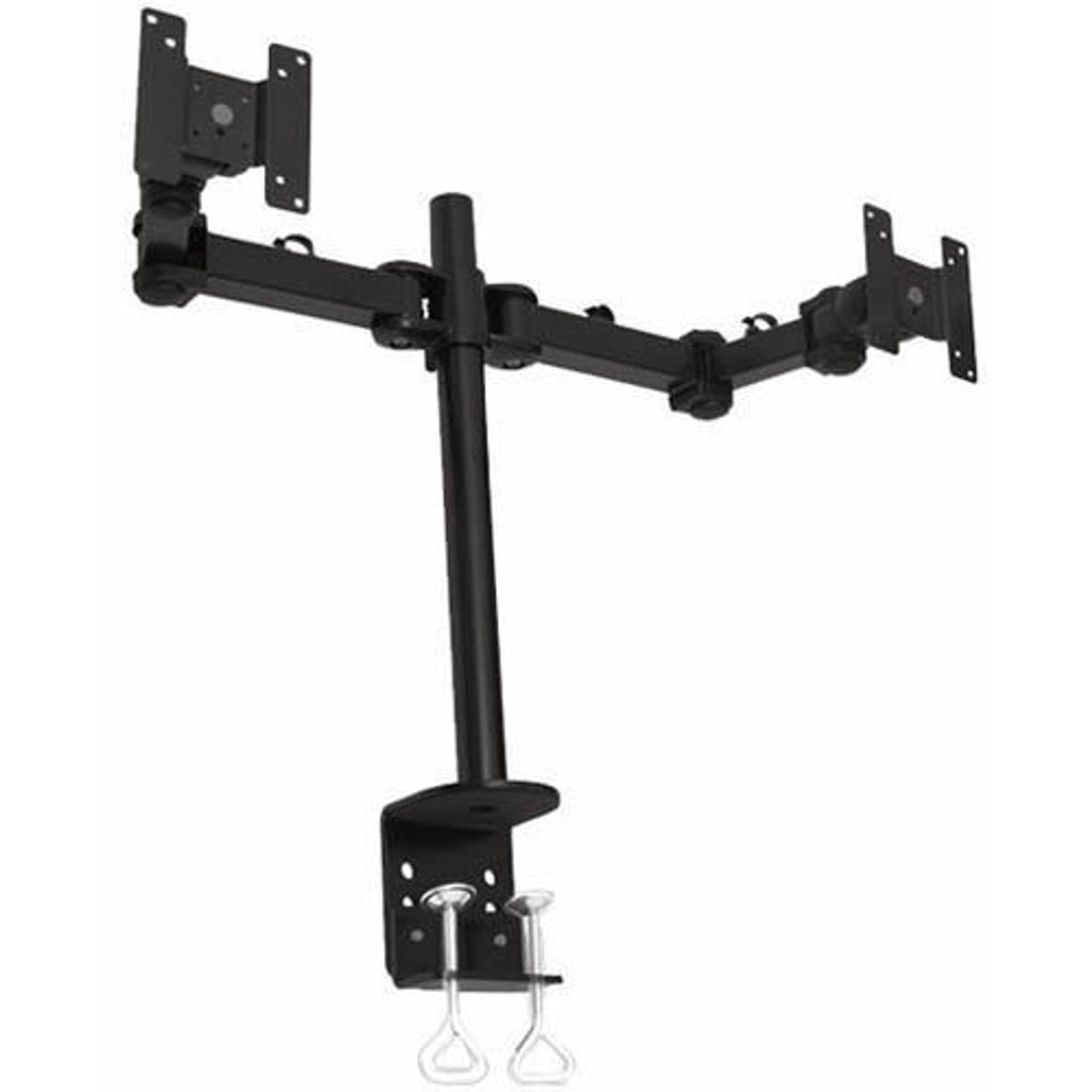 Dual LCD Monitor Desk Mount Stand Clamp Heavy Duty Fully Adjustable VESA 75 100