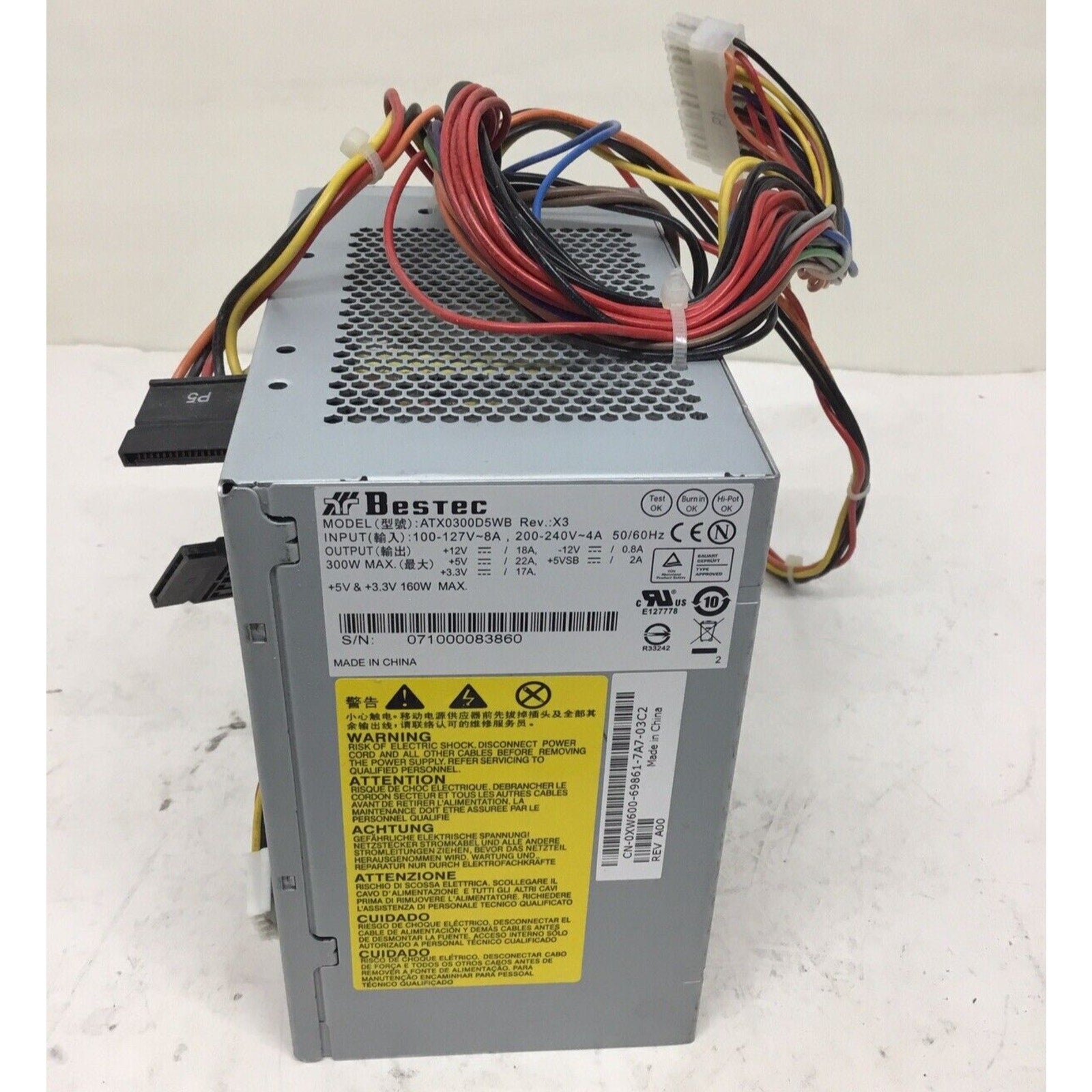 Bestec 160 W 24 Pin ATX Desktop Power Supply ATX0300D5WB