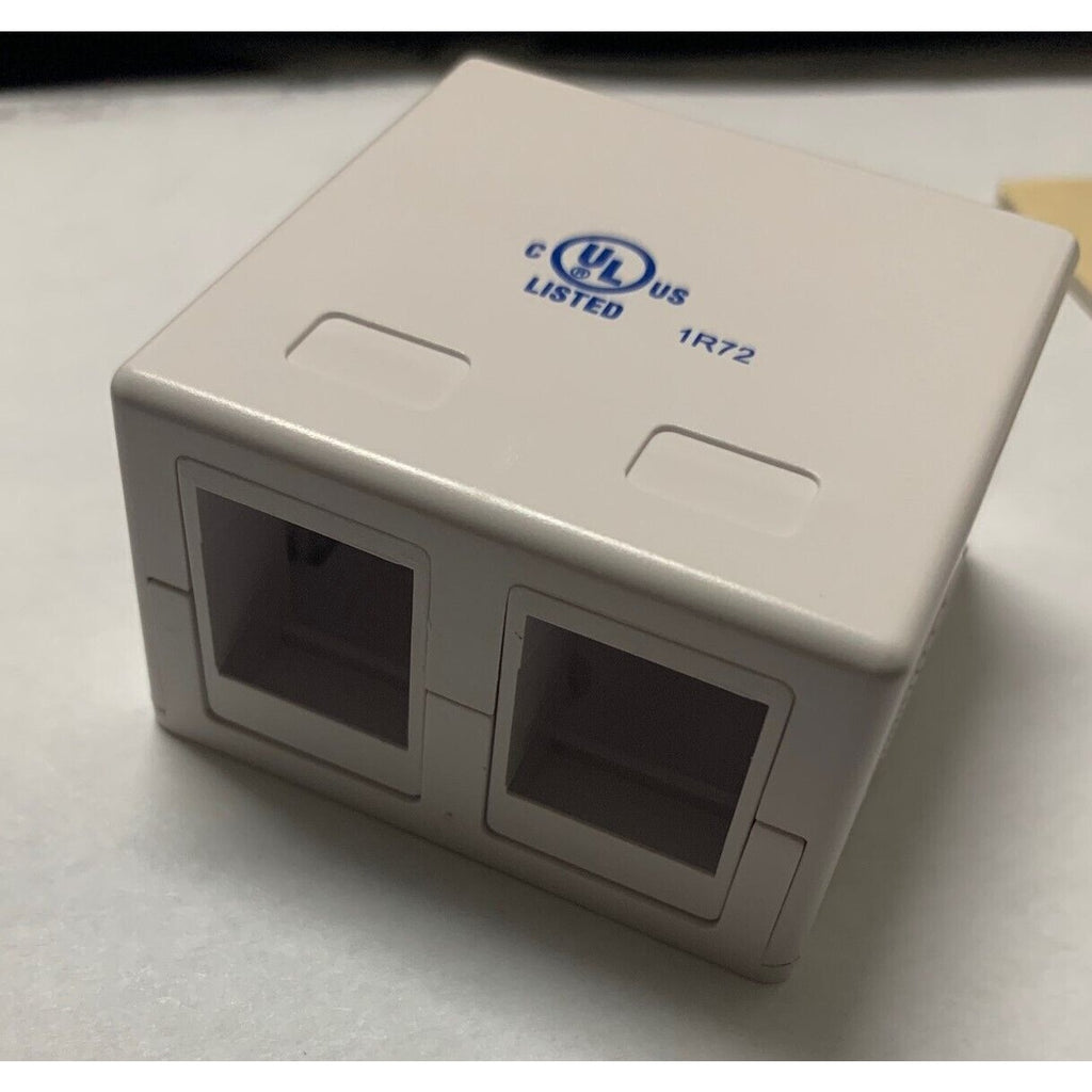 2-Port RJ45 Blank Surface Wall Mount Box - For Cat5e Cat6 Cat6a Keystones