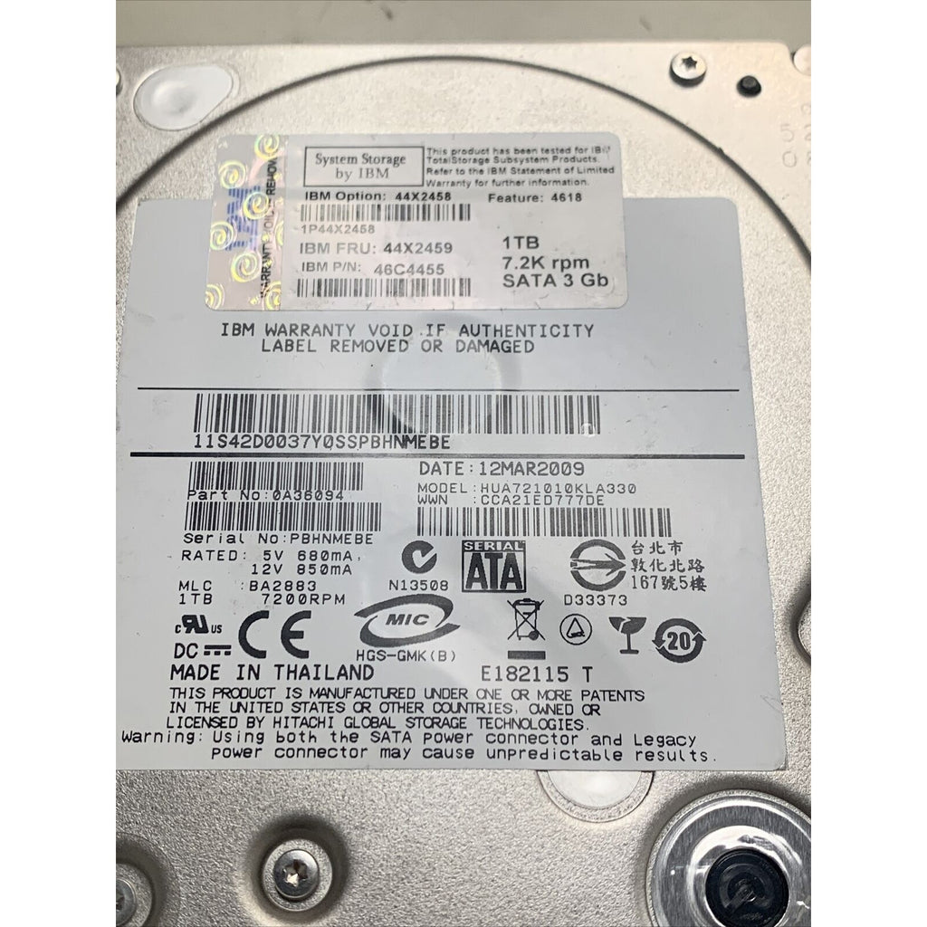 IBM 1TB 44X2458 46C4455 44X2459 7.2KRPM SATA E-DDM HARD DRIVE