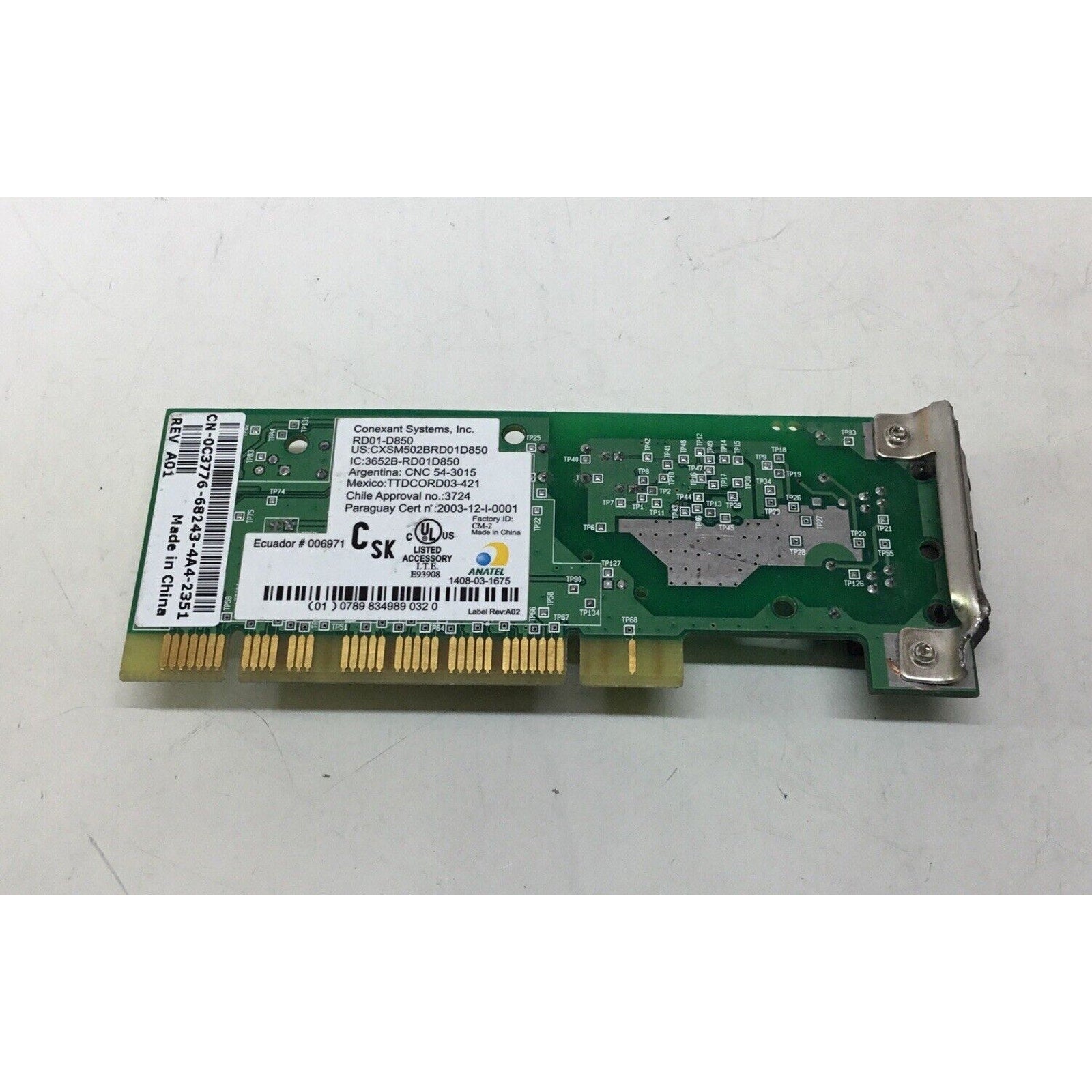 Dell RD01-D850 Conexant Desktop PCI 56 Mbps Fax Modem 0C3776 C3776