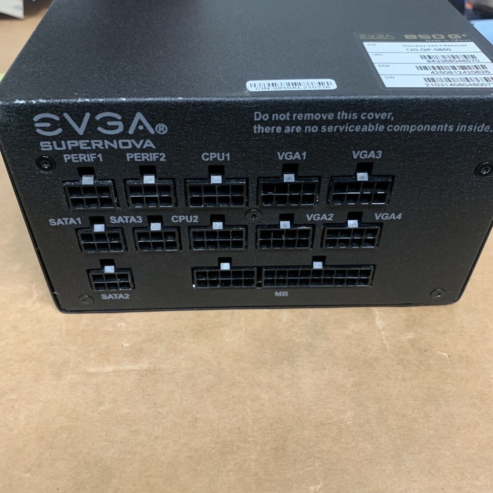 *DAMAGED* EVGA SuperNOVA 120-GP-0850-X1, 850 G+, 80 Plus Gold 850W (B1) - Broken