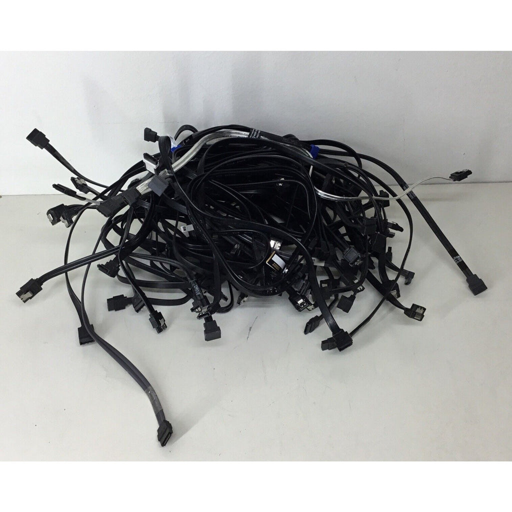 Lot Of 50 - SATA SSD/HDD Data Cable Straight to Rt Angle Mix Length - Black
