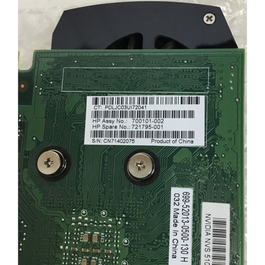 NVIDIA NVS 510 GDDR3 2GB PCIe Graphics Card HP P/N: 721795-001 | 700101-002