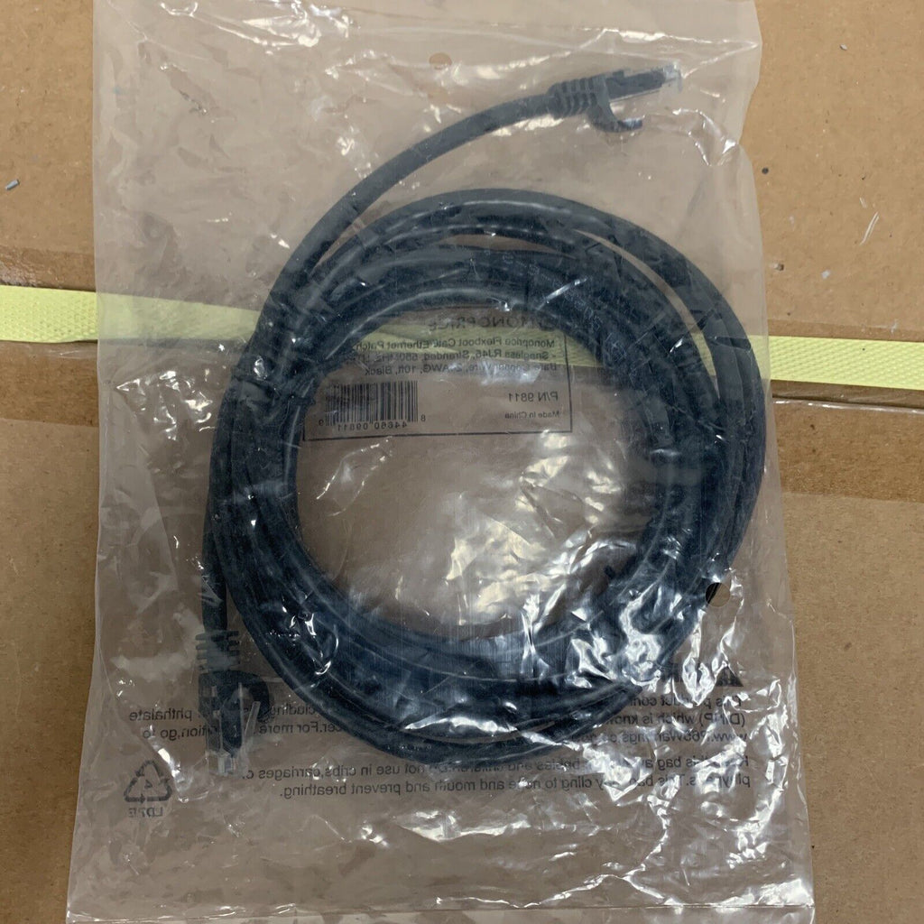 Monoprice 10ft Cat6 Ethernet Patch Cable Network RJ45 Stranded UTP 24AWG - Black