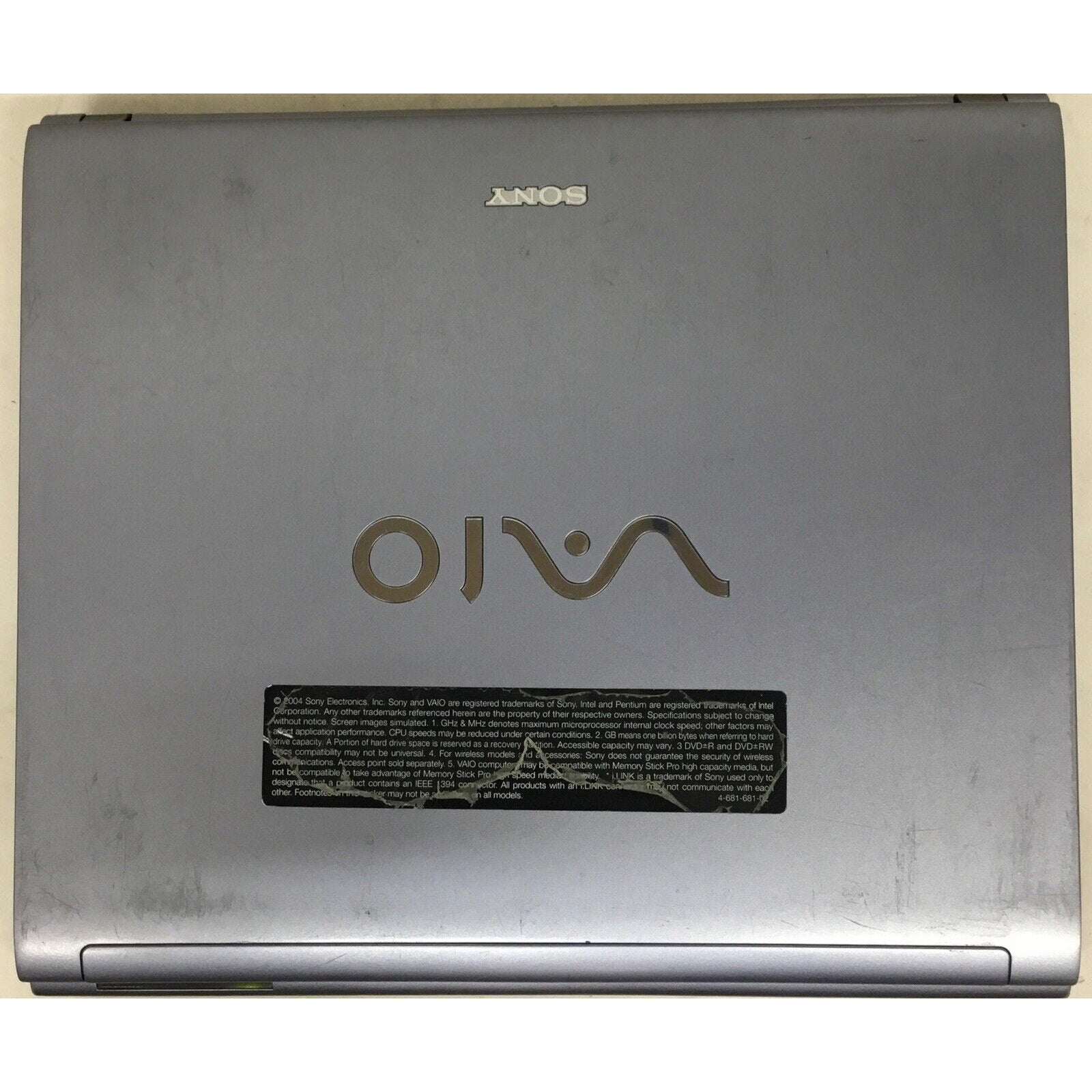 For Parts SONY Vaio PCG-6bil / No Adapter / No HDD