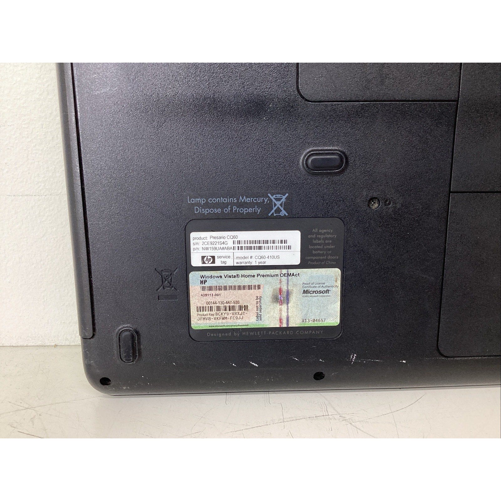 HP 15.6" Compaq Presario CQ60-410US Intel Celeron 2GB RAM 160GB HDD - For Parts