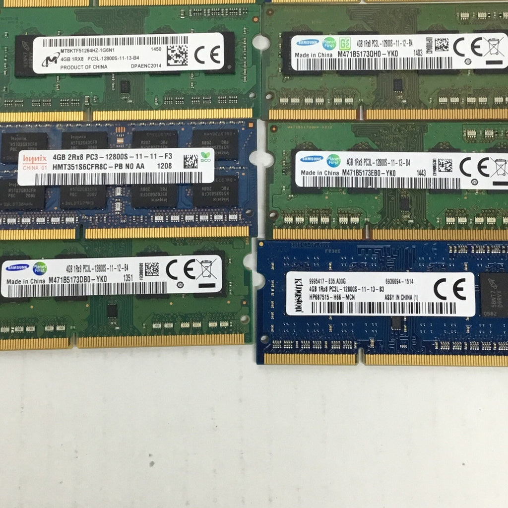 Lot of 12 Assorted Brand DDR3 4GB Ram Sticks