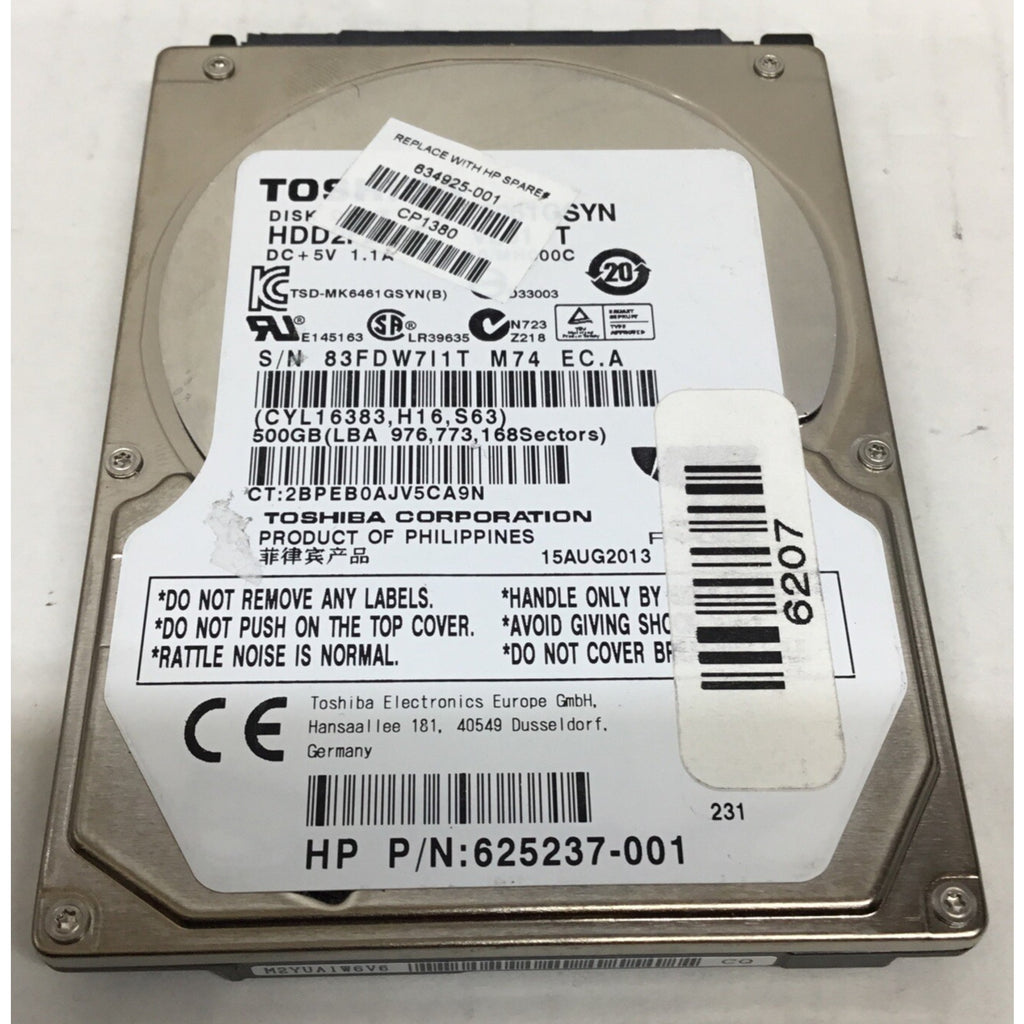 625237-001 HP 500GB 2.5IN SATA300 7200RPM HDD