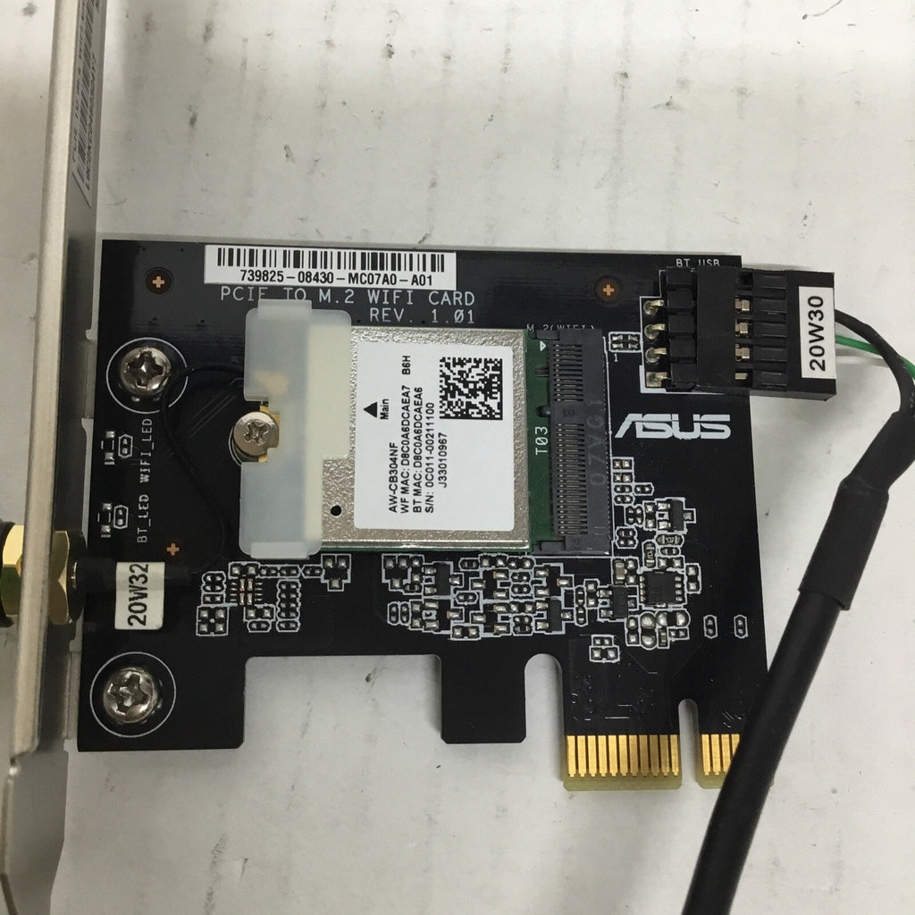 ASUS PCIE To M.2 WiFi Card REV. 1.01 WiFi 5 AW-CB304NF W/ Wire & Wi-Fi Antenna