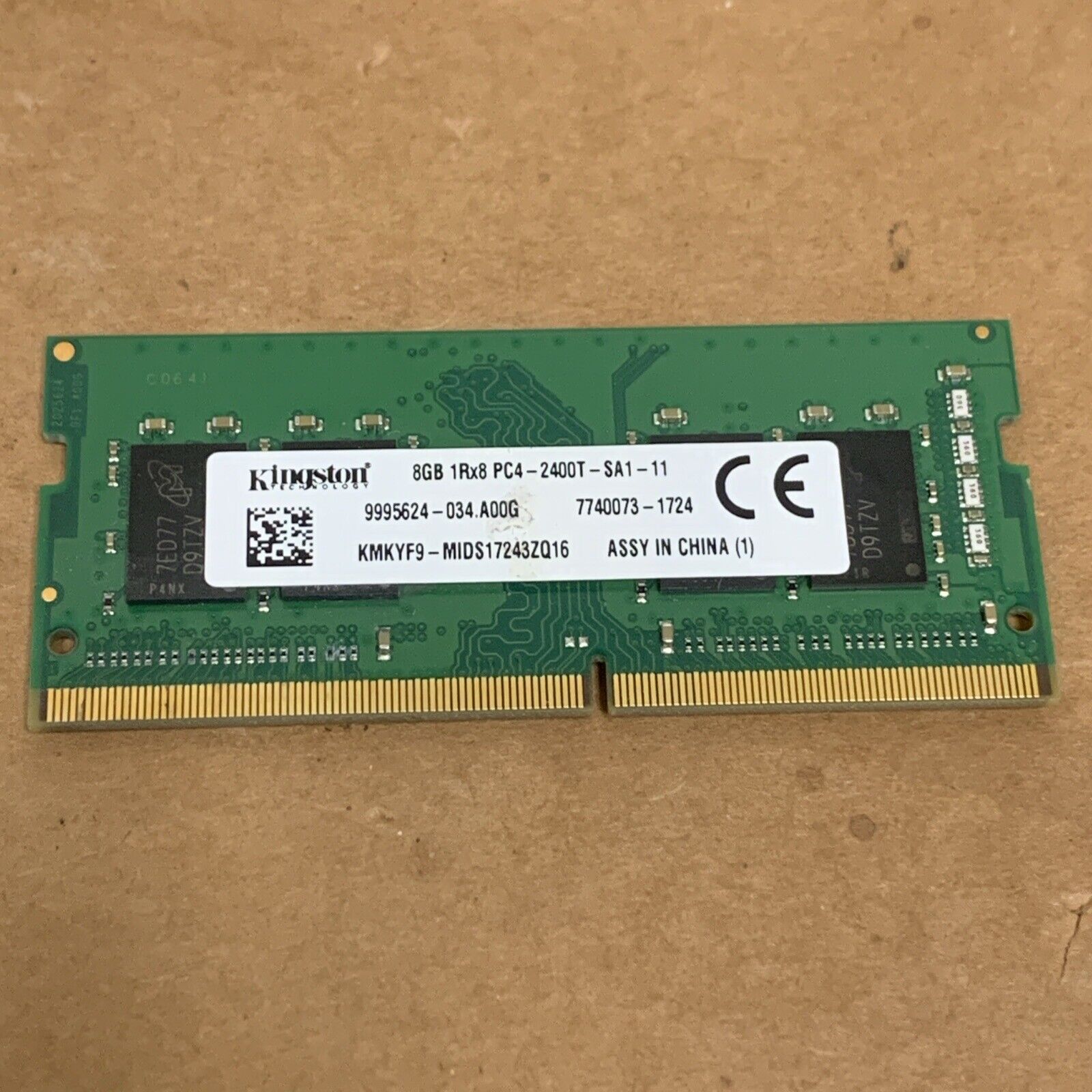 Dell 13 5378 Kingston 8GB 1Rx8 PC4-2400T Memory RAM SO-DIMM 9995624-034.A00G