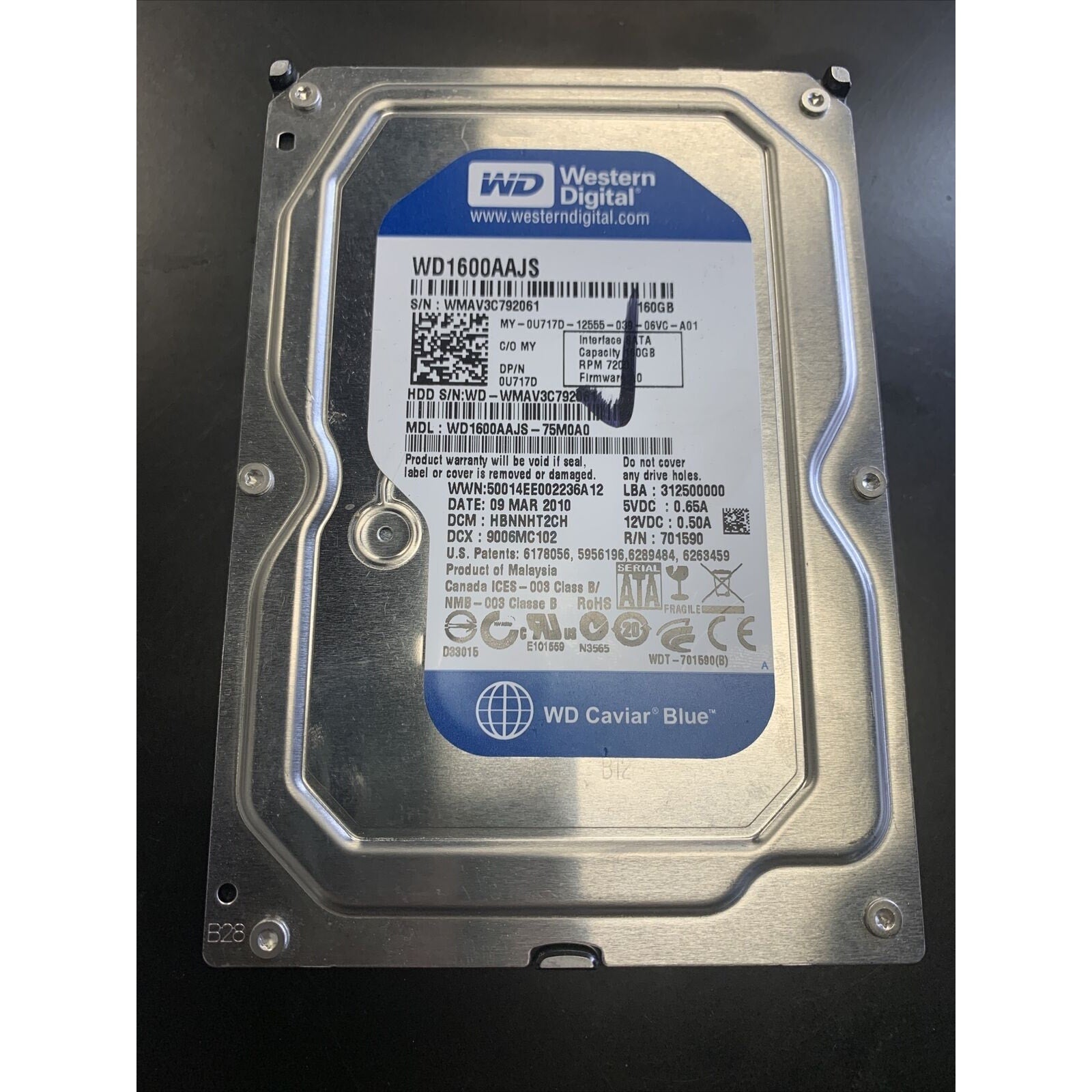 WD WD1600AAJS-75M0A0 160GB HDD Hard Drive SATA Desktop 3.5" DCM: HBNNHT2CH