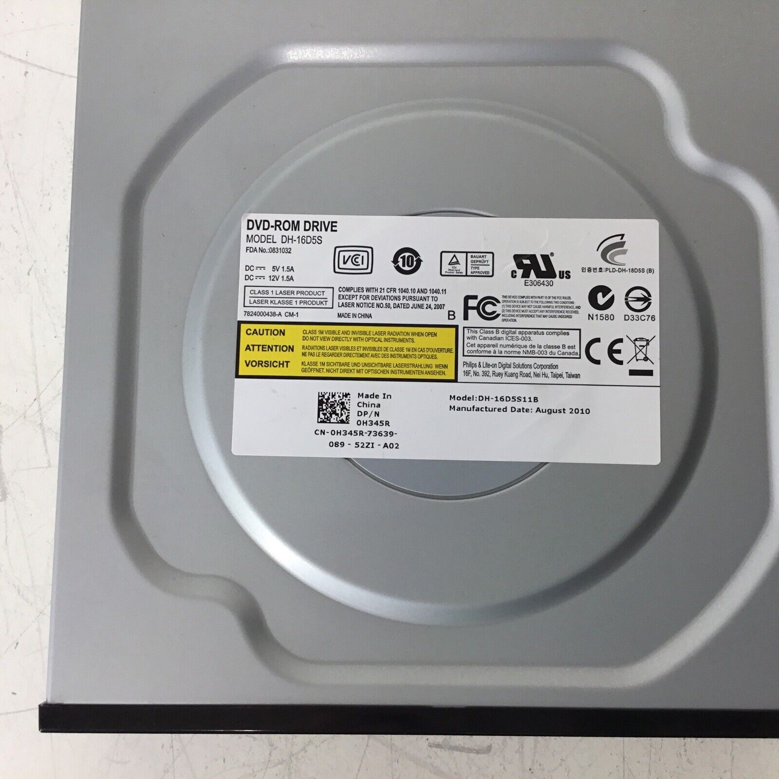 Dell Optiplex DH-16D5S 16X SATA DVD-ROM Drive 0H345R H345R