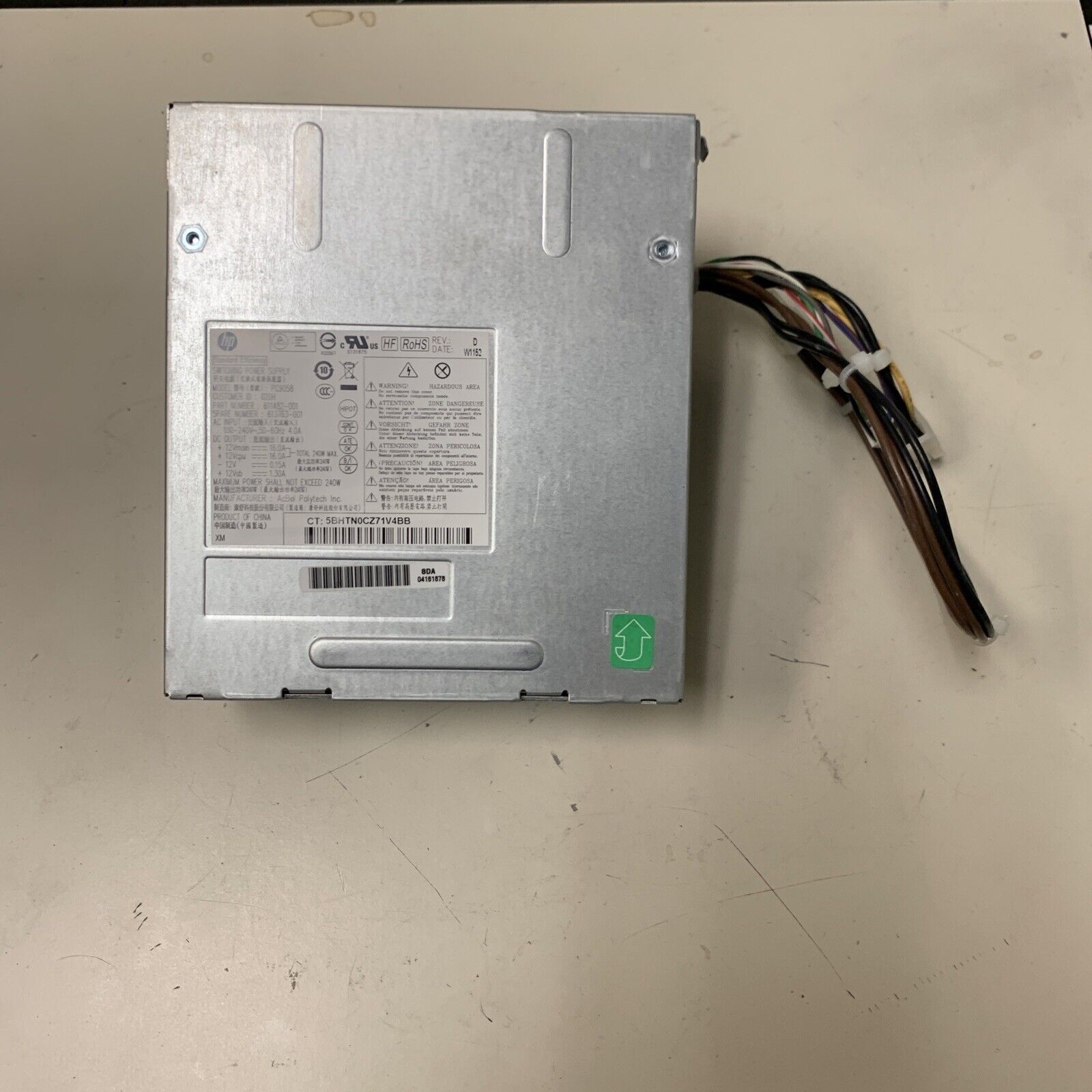 HP 611482-001 Elite 8200 / 8300 240W 6 Pin Desktop Power Supply PC9058