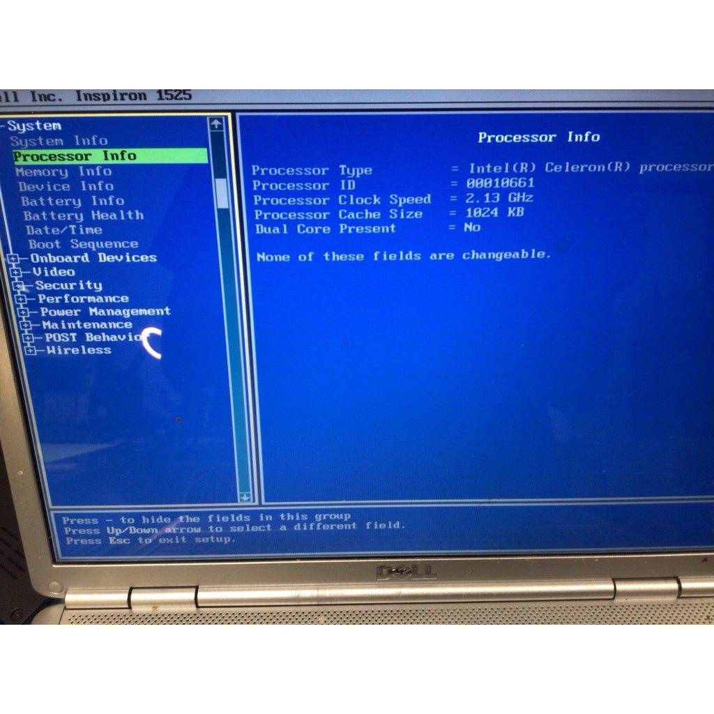 Dell Inspiron 1525 Notebook Model PP29L FOR PARTS or REPAIR