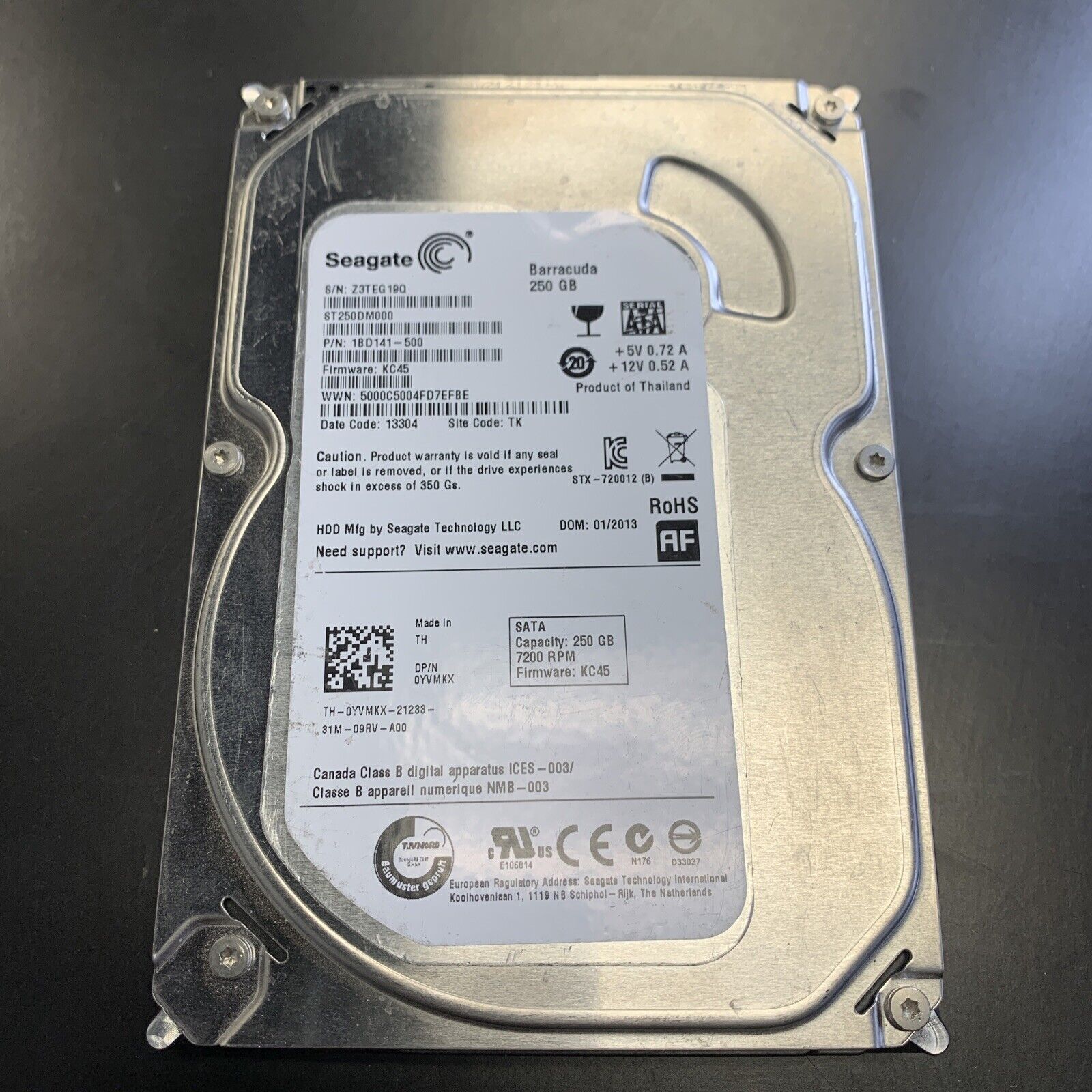 Dell YVMKX Seagate ST250DM000 1BD141-500 250GB 7.2k SATA-3 16MB 3.5" HDD