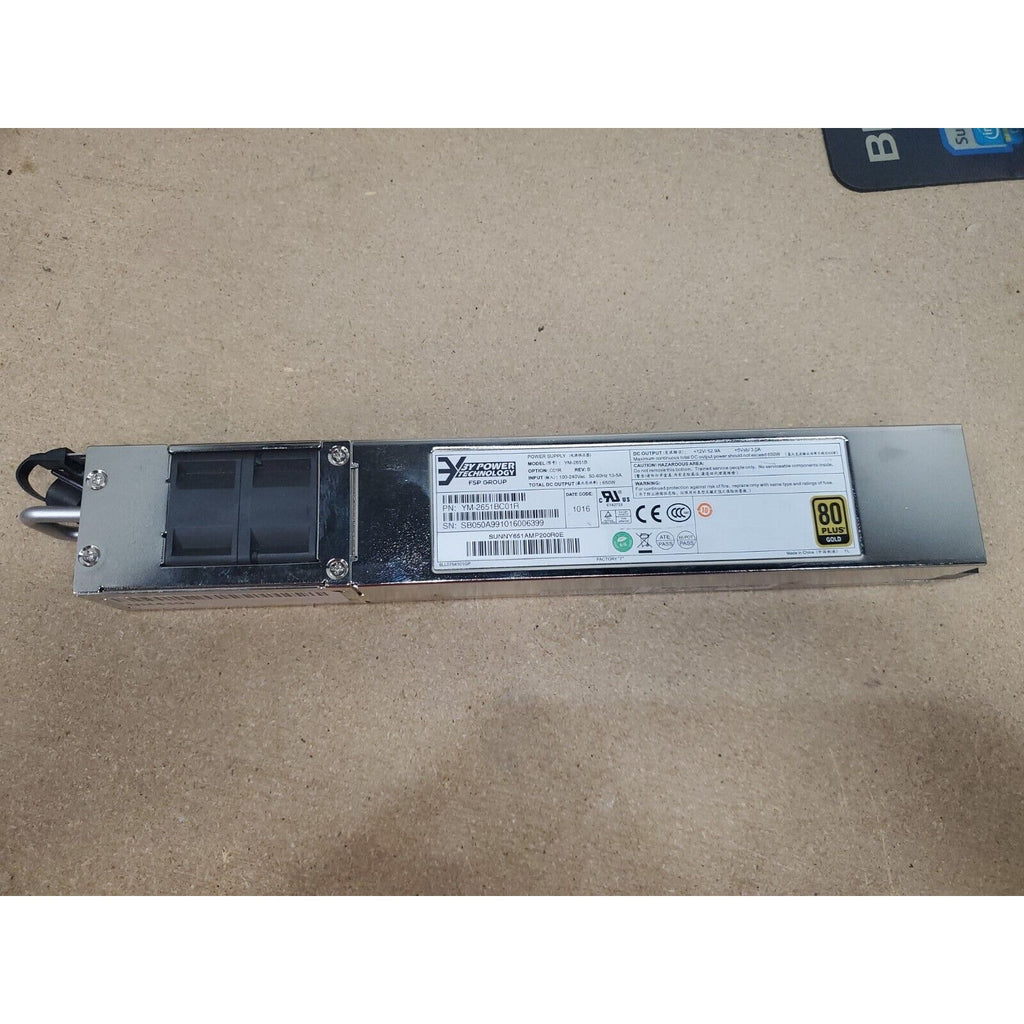 DELL 0VCVC8 YM-2651BC01R 3Y TECHNOLOGY 650W 80 PLUS Gold POWER SUPPLY Used.