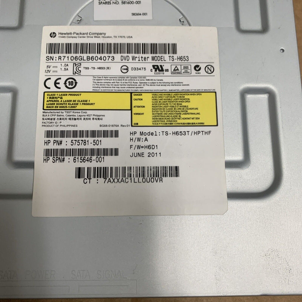 HP DVD CD RW Desktop Drive 575781-501 TS-H653 With Lightscribe