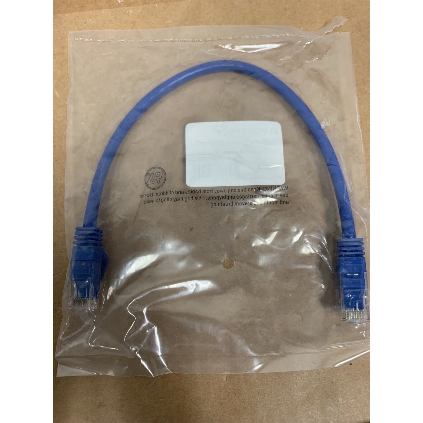 Monoprice 1ft Cat6 UTP 24AWG Bare Copper Ethernet Network Cable, Blue - 1 Foot