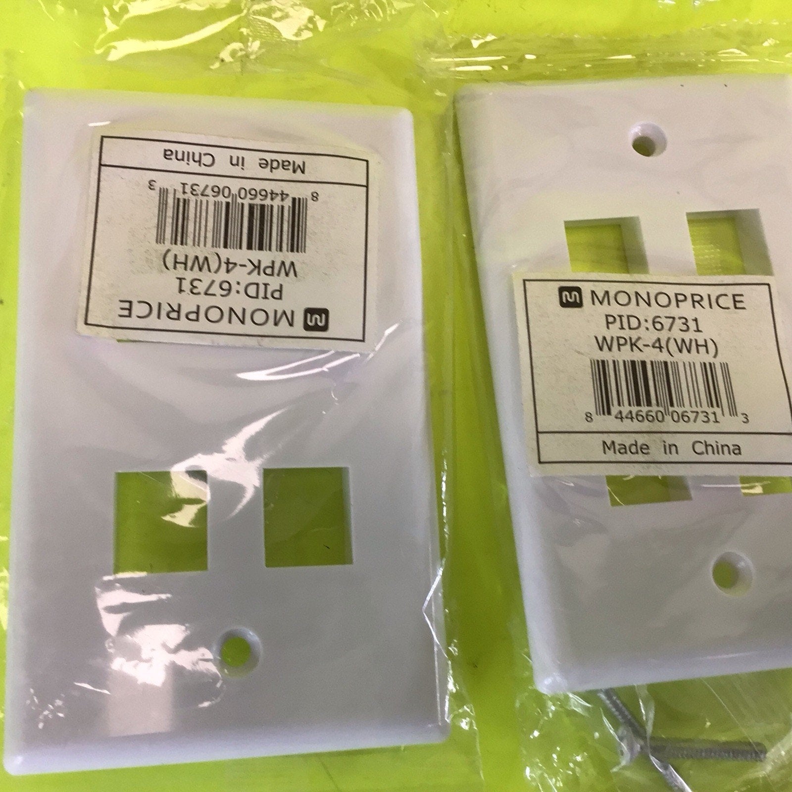 4 Pack of Wall Plate RJ-45 for Keystone Jack 4 Port