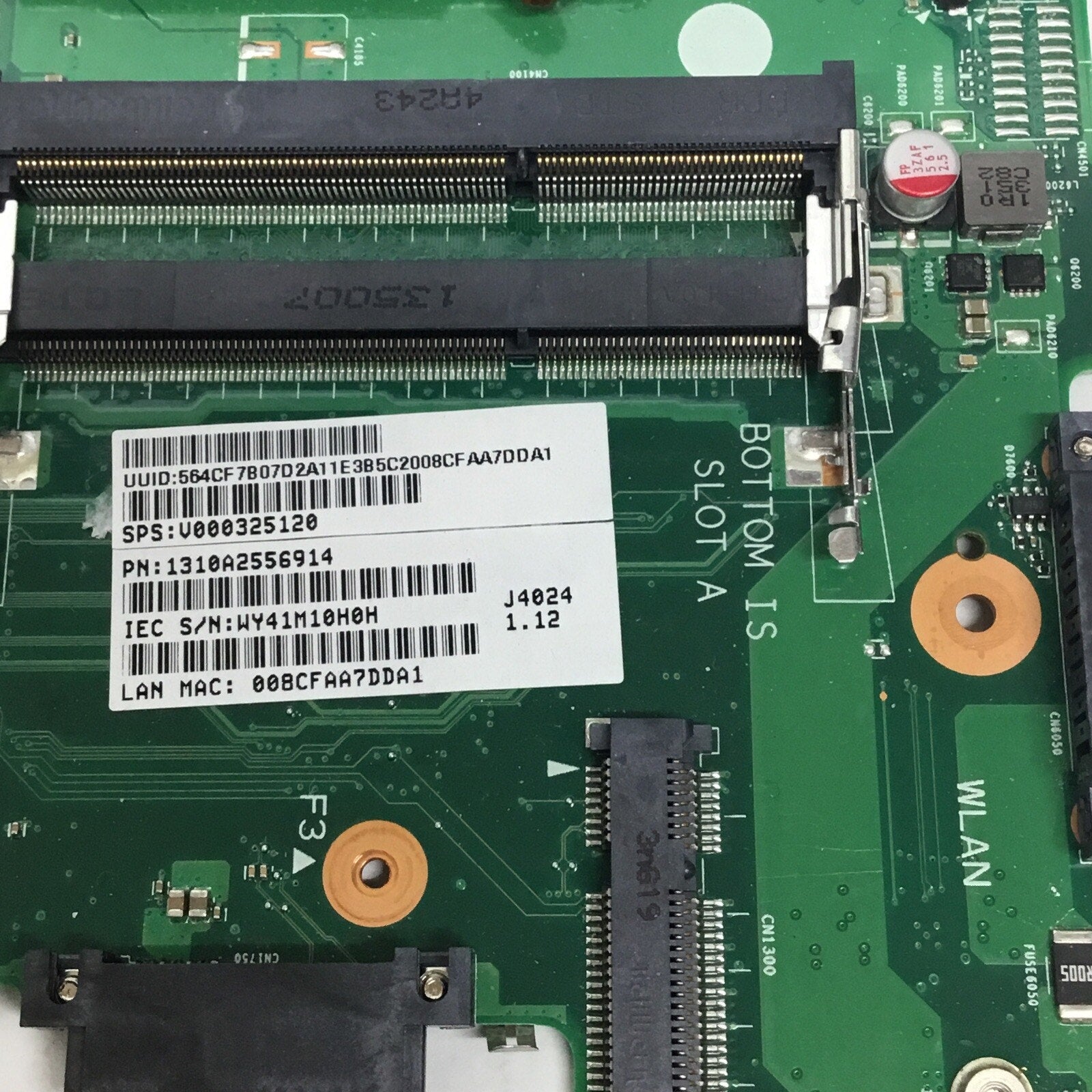 Toshiba Satellite C55 Motherboard SPS V000325120 P/N 1310A2556914 CPU Heatsink