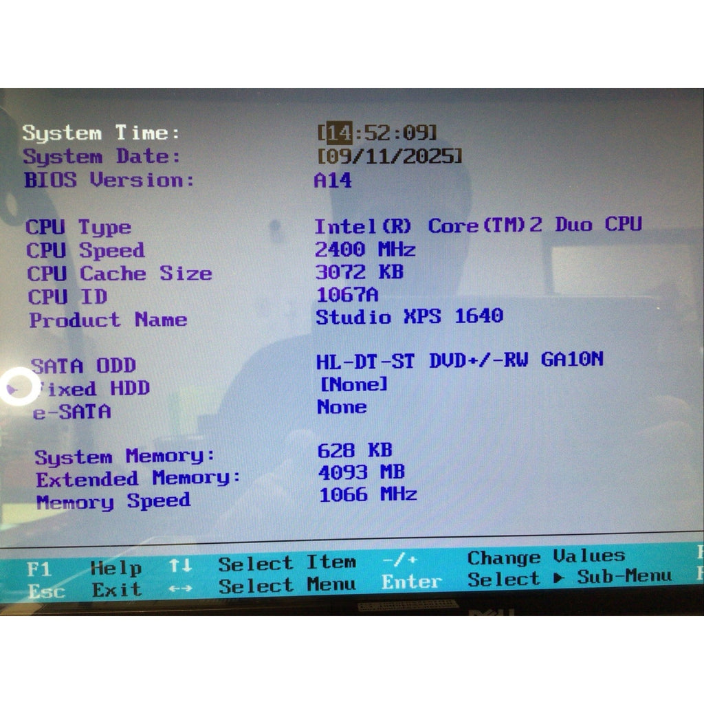 Dell Studio XPS 1640 PP35L Laptop Intel Centrino 2 4GB RAM No HDD-Parts Only