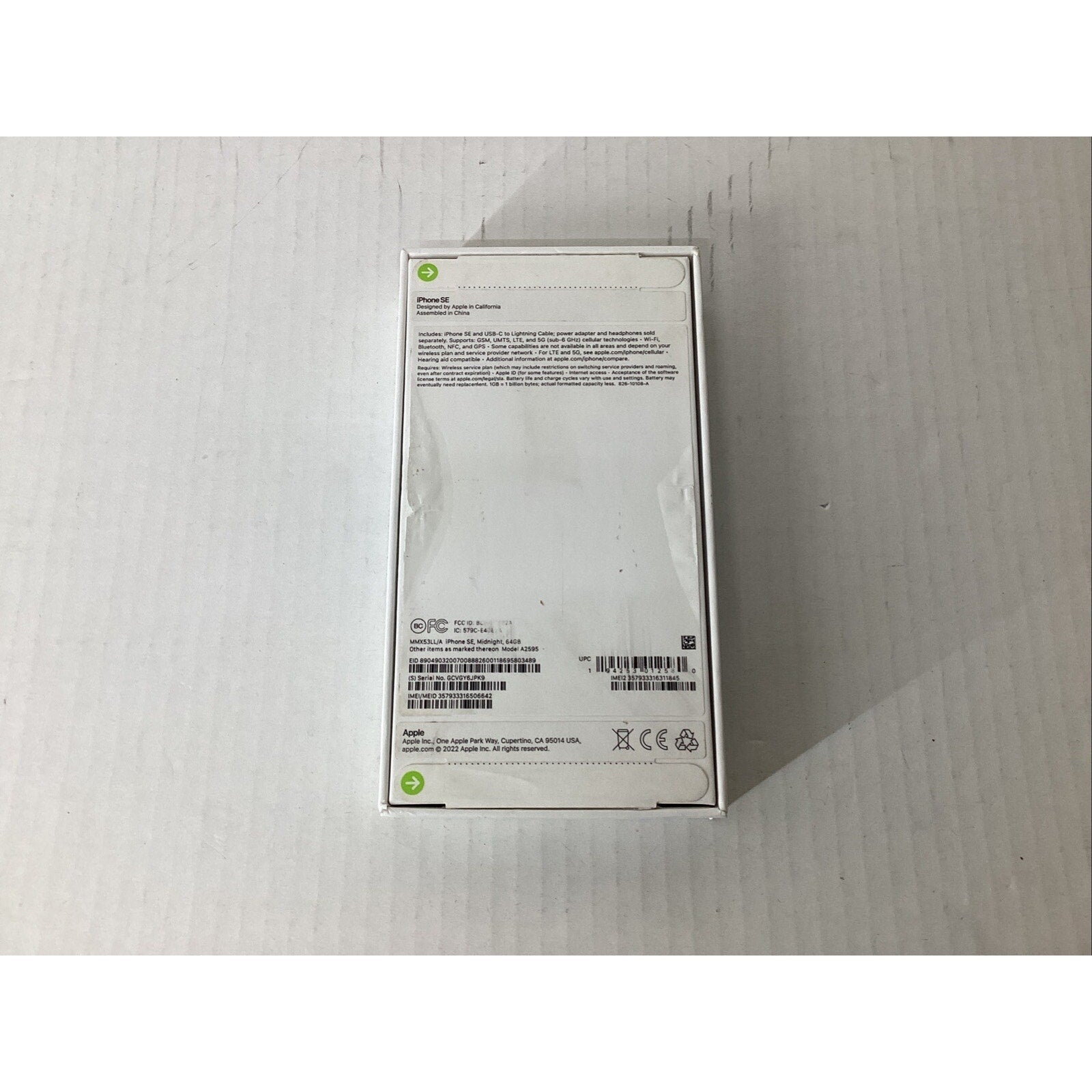 iPhone SE Midnight 64GB Empty Box 2022